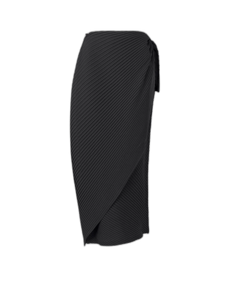 Issey Miyake Issey Miyake Pleated Black Midi Skirt Size 30" / US 8 / IT 44 - 1 Thumbnail