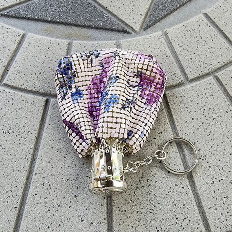 Designer Whiting & Davis Mesh Chainmail Floral Art Deco Coin Purse Size ONE SIZE - 2 Thumbnail