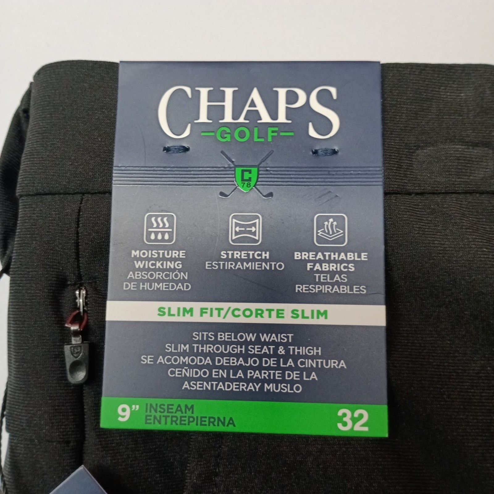 Chaps Chaps Golf Shorts Men's 32 Black Slim Fit 9" Inseam Stretch Size US 32 / EU 48 - 2 Thumbnail