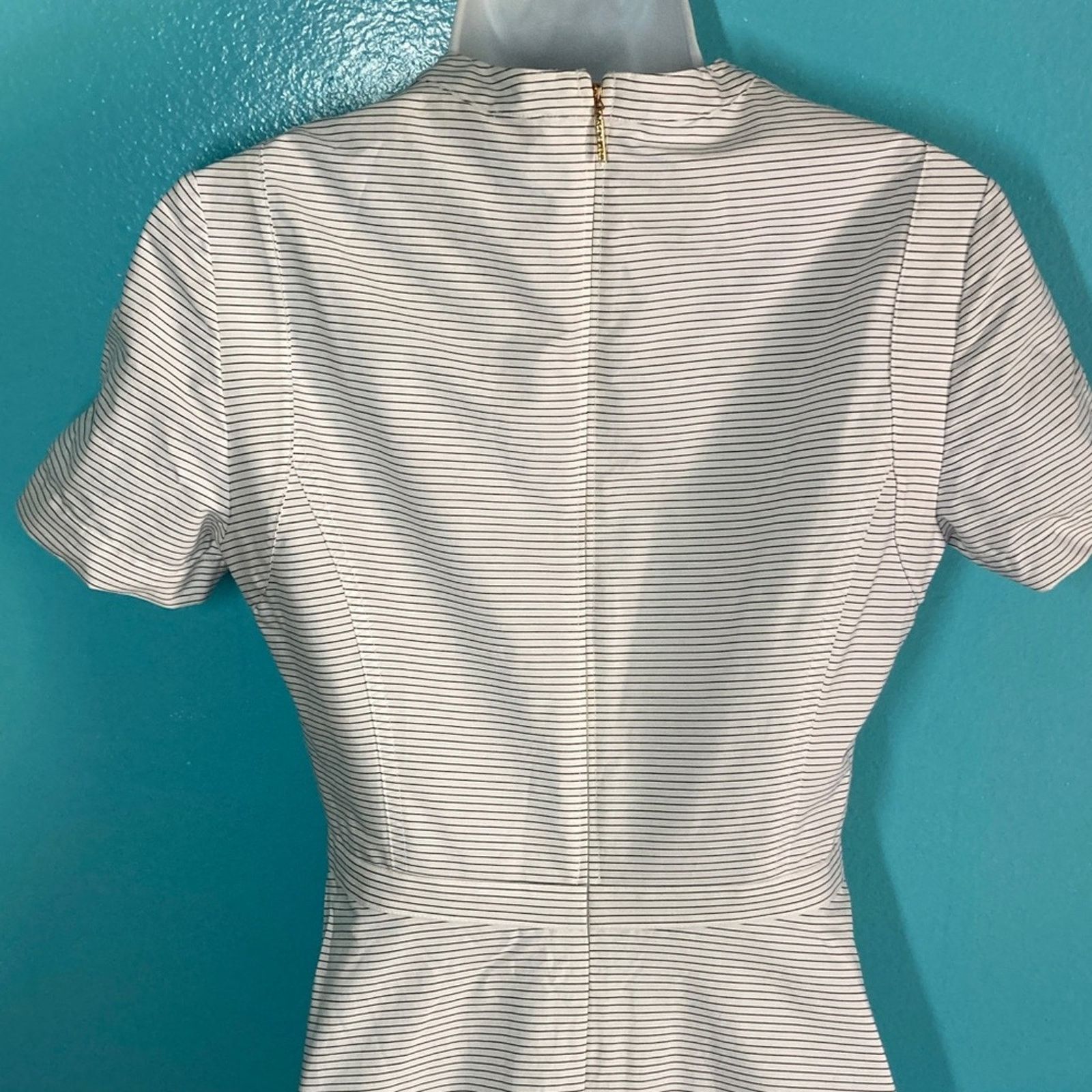 Tory Burch Tory Burch Womens Size 2 Striped White Fit Flare Dress Size XS / US 0-2 / IT 36-38 - 9 Thumbnail