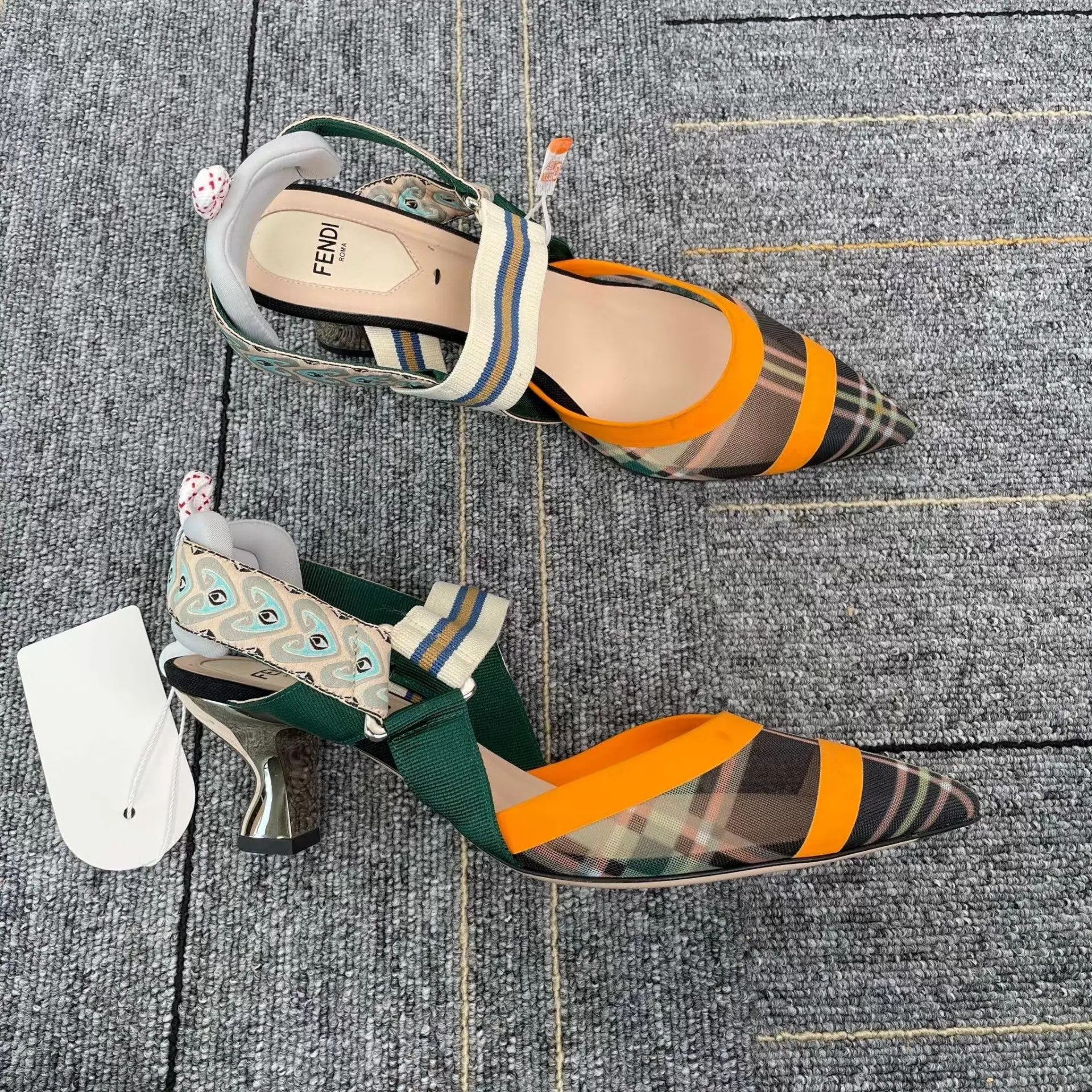 Fendi Fendi Color Blocked Mesh High Heels Size 37 Size US 6.5 / IT 36.5 - 2 Thumbnail