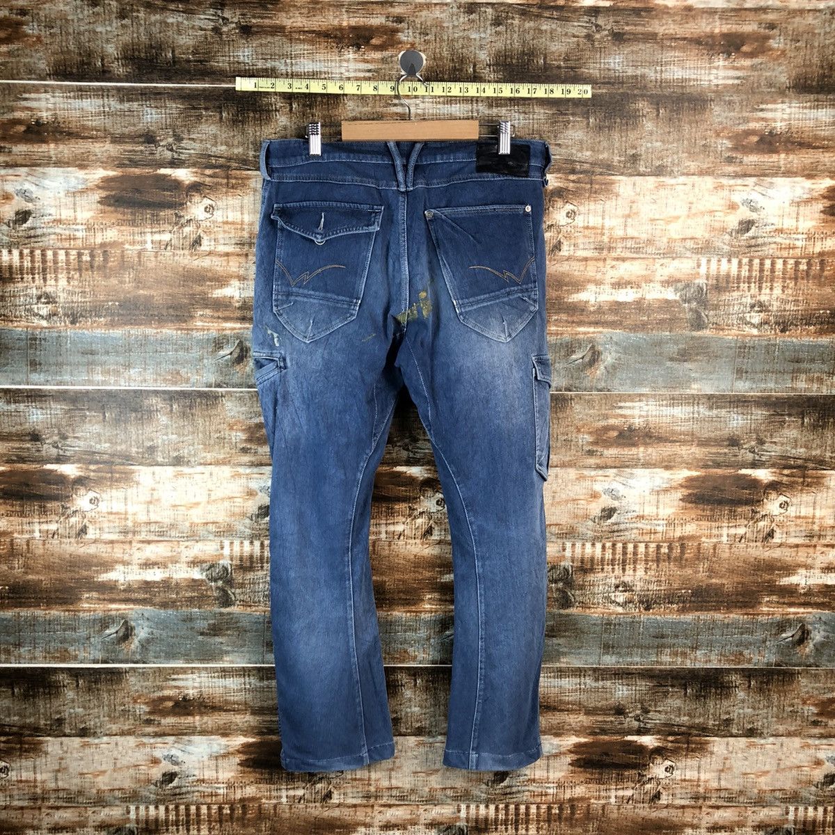 Japanese Brand Field Core Blue Distressed ripped Denim Pants #A2166 Size US 33 - 16 Thumbnail
