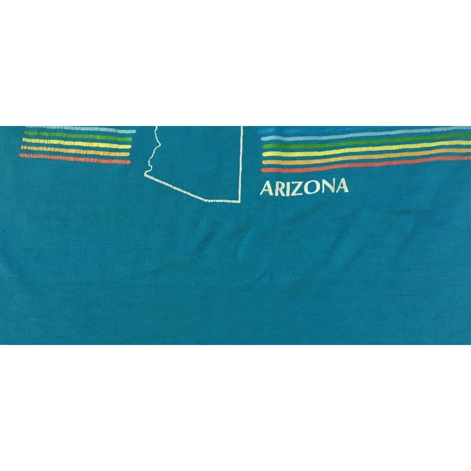 Vintage VINTAGE Arizona Nature faded Tank Top S USA Rainbow Grunge Surf Skate Biker 80s Shirt Mens Small Blue Sun Palm Trees Beach Size US S / EU 44-46 / 1 - 4 Thumbnail