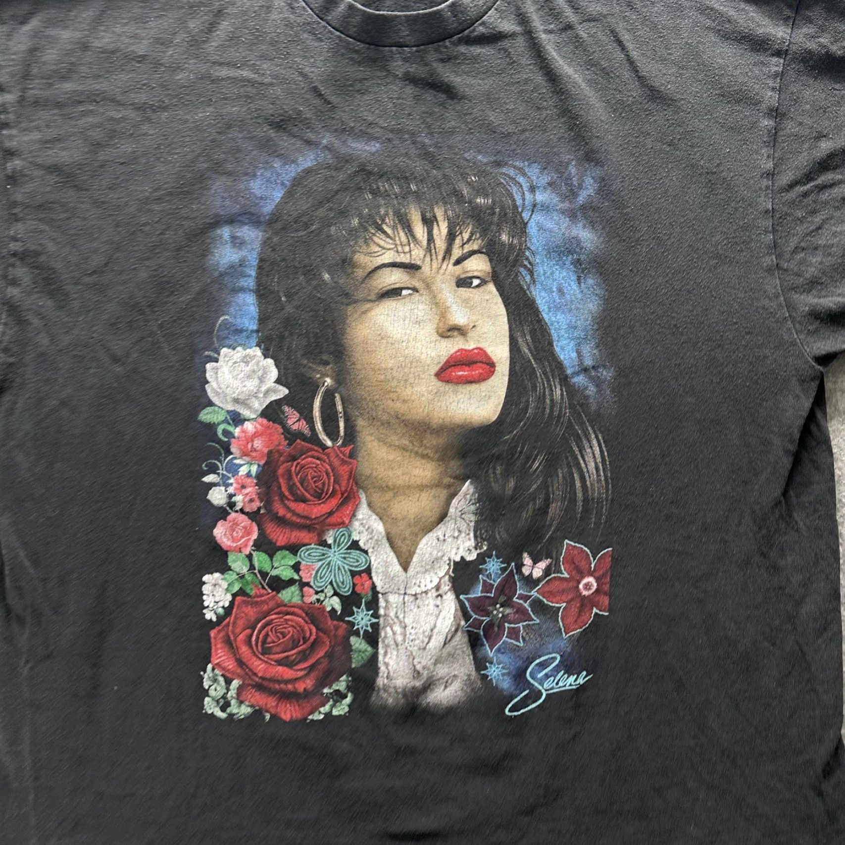 Other VINTAGE Selena Shirt Mens XL Black TeeStyled Floral Portrait Graphic 90s Size US XL / EU 56 / 4 - 5 Thumbnail