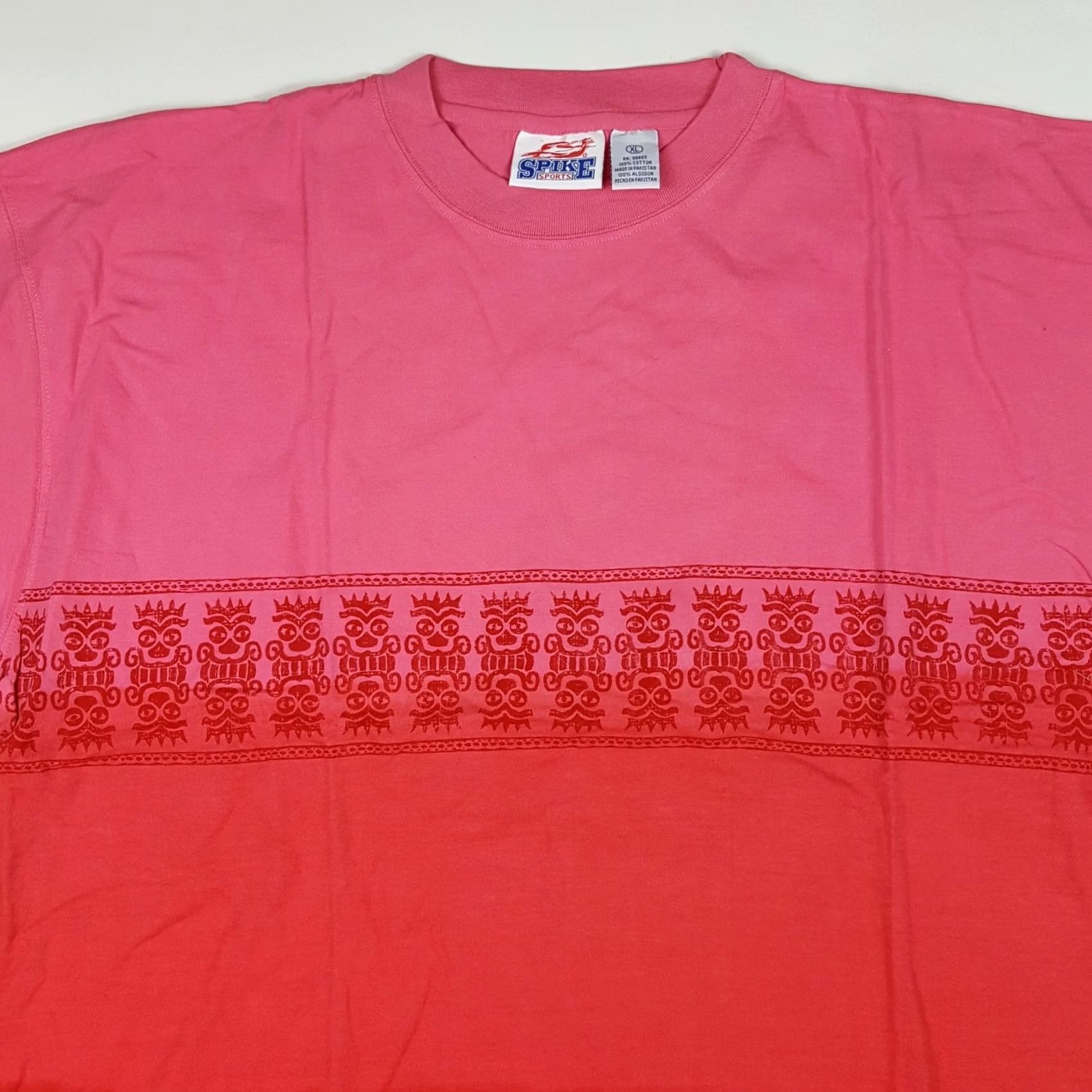 Vintage VTG 90s Pink Tribal Tie-Dye Men's XL Hawaiian Aztec T Shirt Size US XL / EU 56 / 4 - 2 Thumbnail