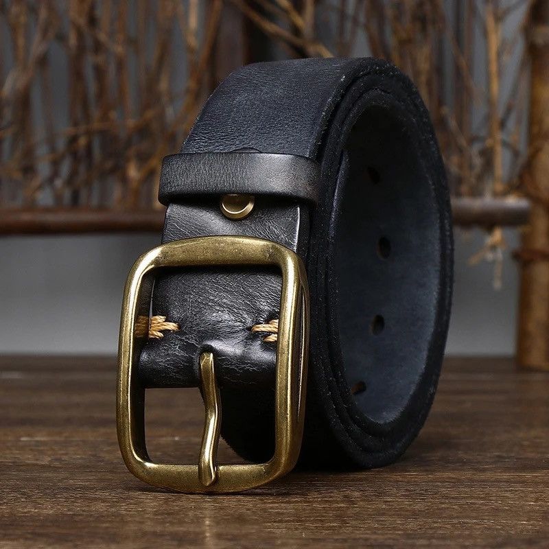 Leather × Vintage Genuine Leather Casual Jeans Belt Size ONE SIZE - 1 Thumbnail