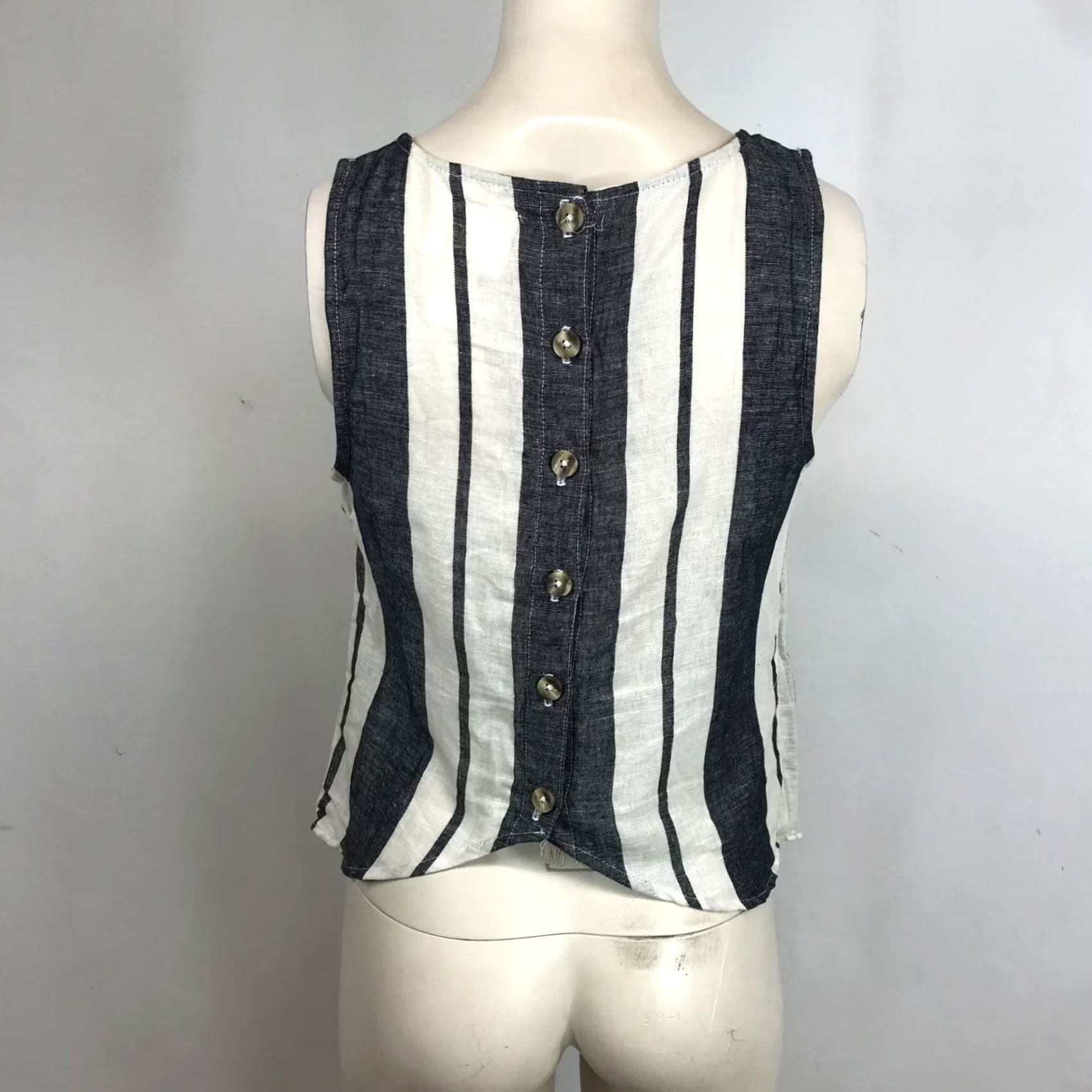 Vintage MAEVE BLUE & WHITE STRIPE SLEEVELESS TOP WOMEN'S 2 COTTON BLEND Size XS / US 0-2 / IT 36-38 - 5 Thumbnail