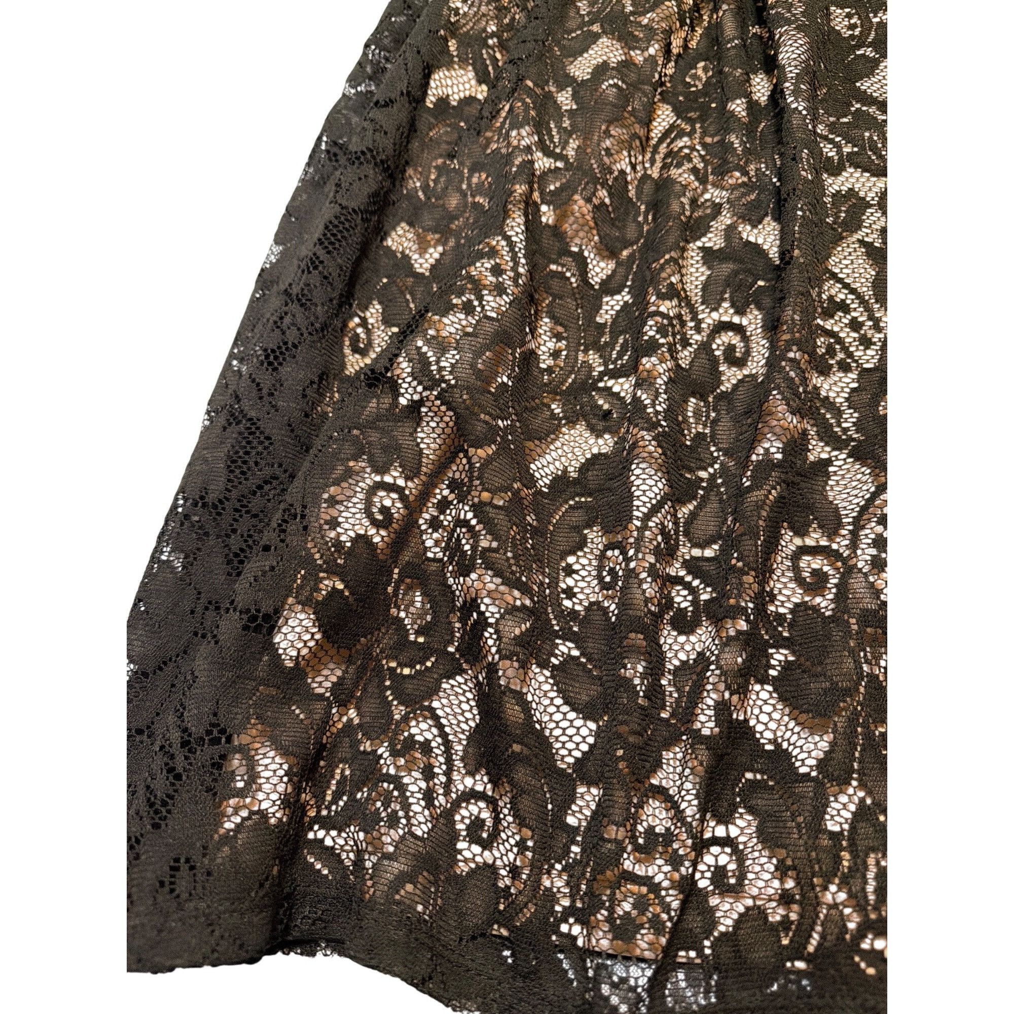 Other London Style Nights Black Lace Sleeveless Dress Nude Lining Size XL / US 12-14 / IT 48-50 - 2 Thumbnail