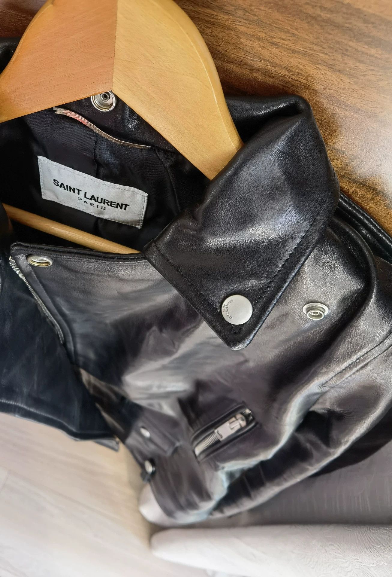 Saint Laurent Paris Saint Laurent Women's Leather Biker Jacket Size S / US 4 / IT 40 - 1 Thumbnail
