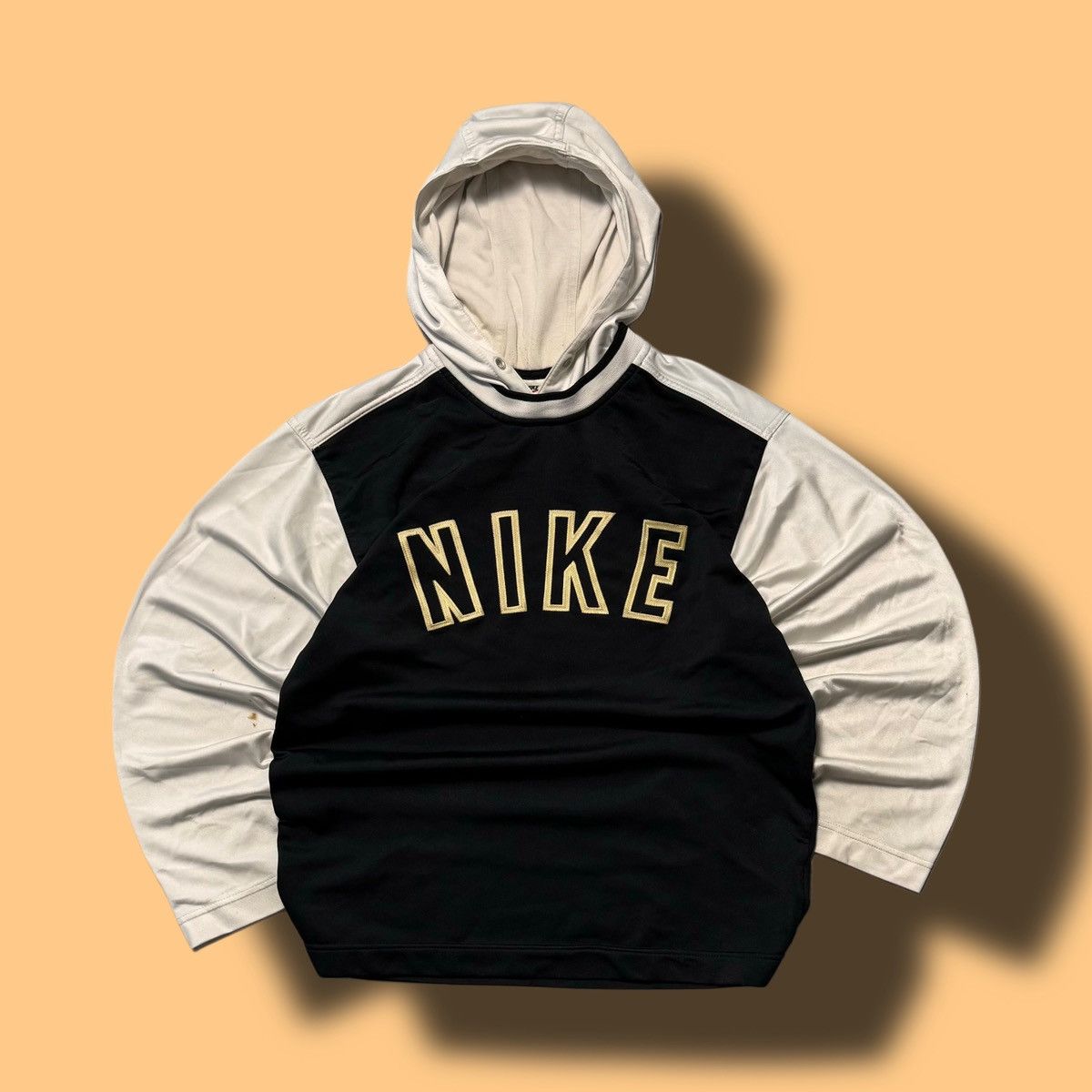 Nike × Vintage 00s Nike Vintage Big Logo Drill Hoodie Y2K Size US XL / EU 56 / 4 - 1 Thumbnail