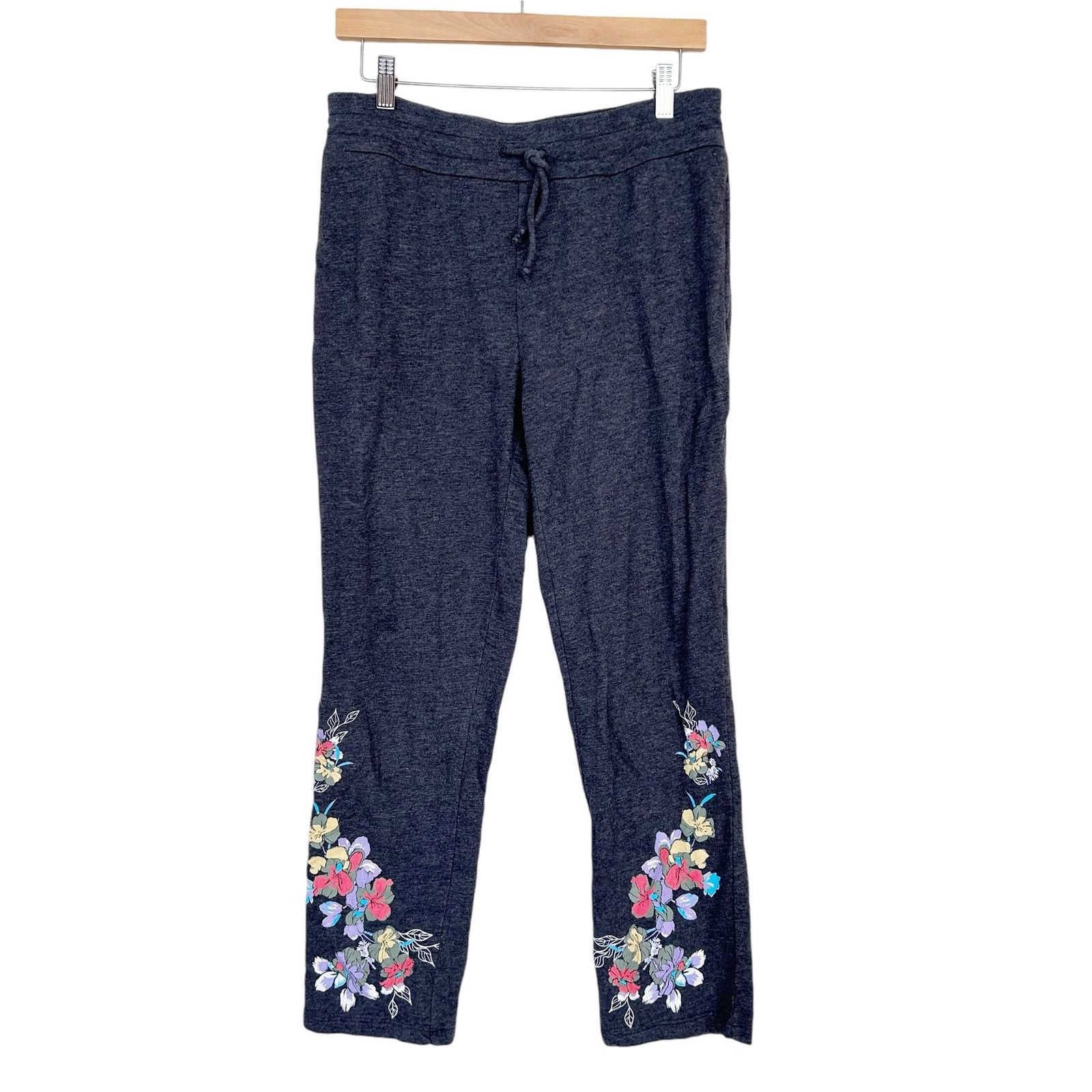 Chicos Weekends by Chicos Gray Floral Sweatpants Sz S Size 27" / US 4 / IT 40 - 5 Thumbnail