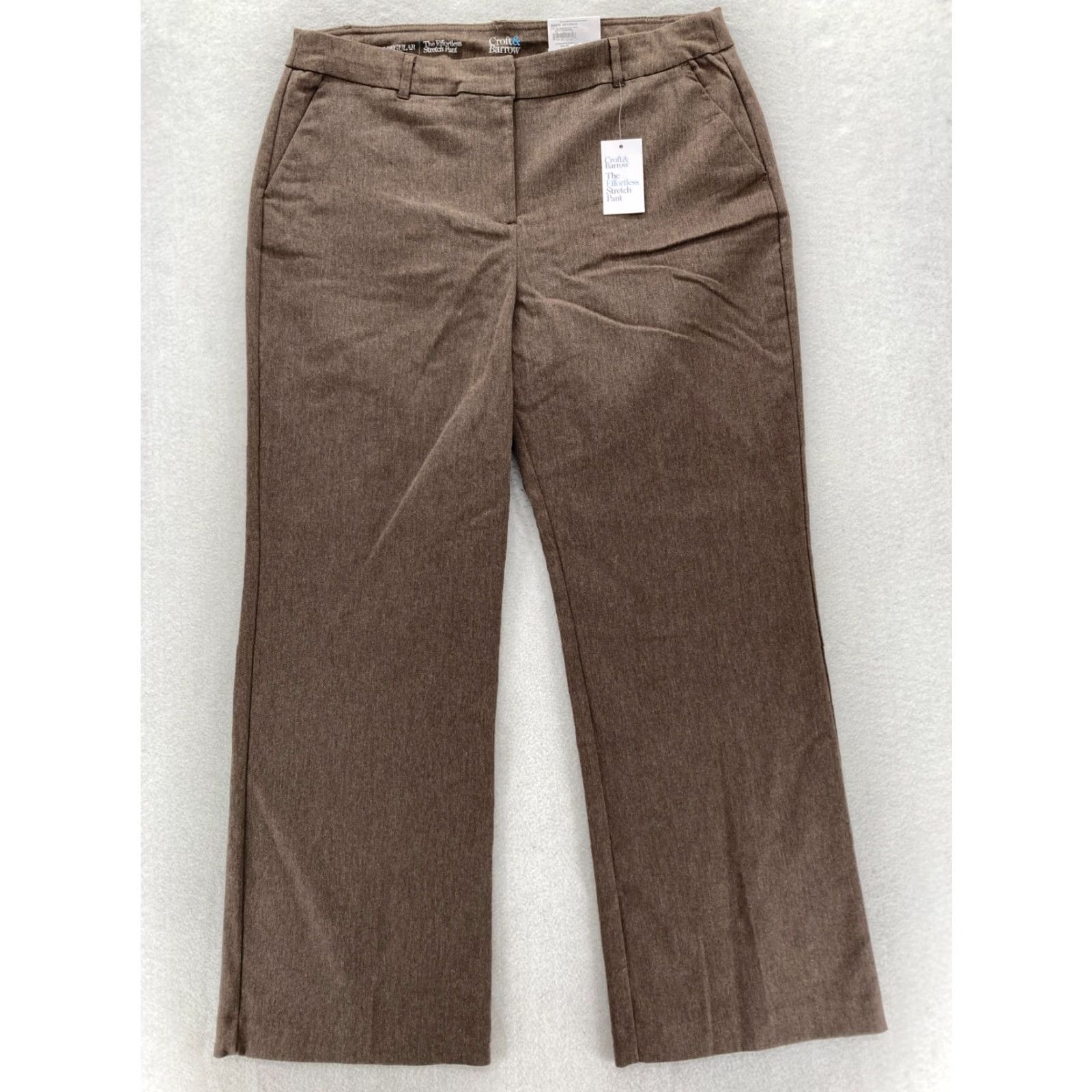 Croft & Barrow Croft & Barrow The Effortless Stretch Pant Women's 18 Brown Stretch Straight Pant Size 26" / US 2 / IT 38 - 2 Thumbnail