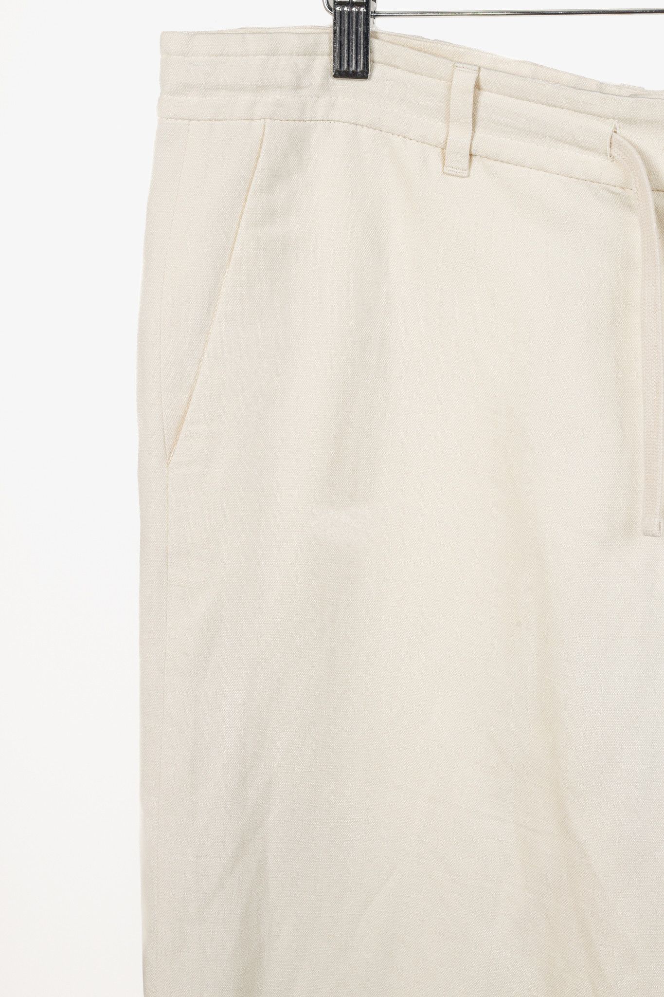 The Row The Row Beige Silk Linen Drawstring Pants Size 37" - 5 Thumbnail