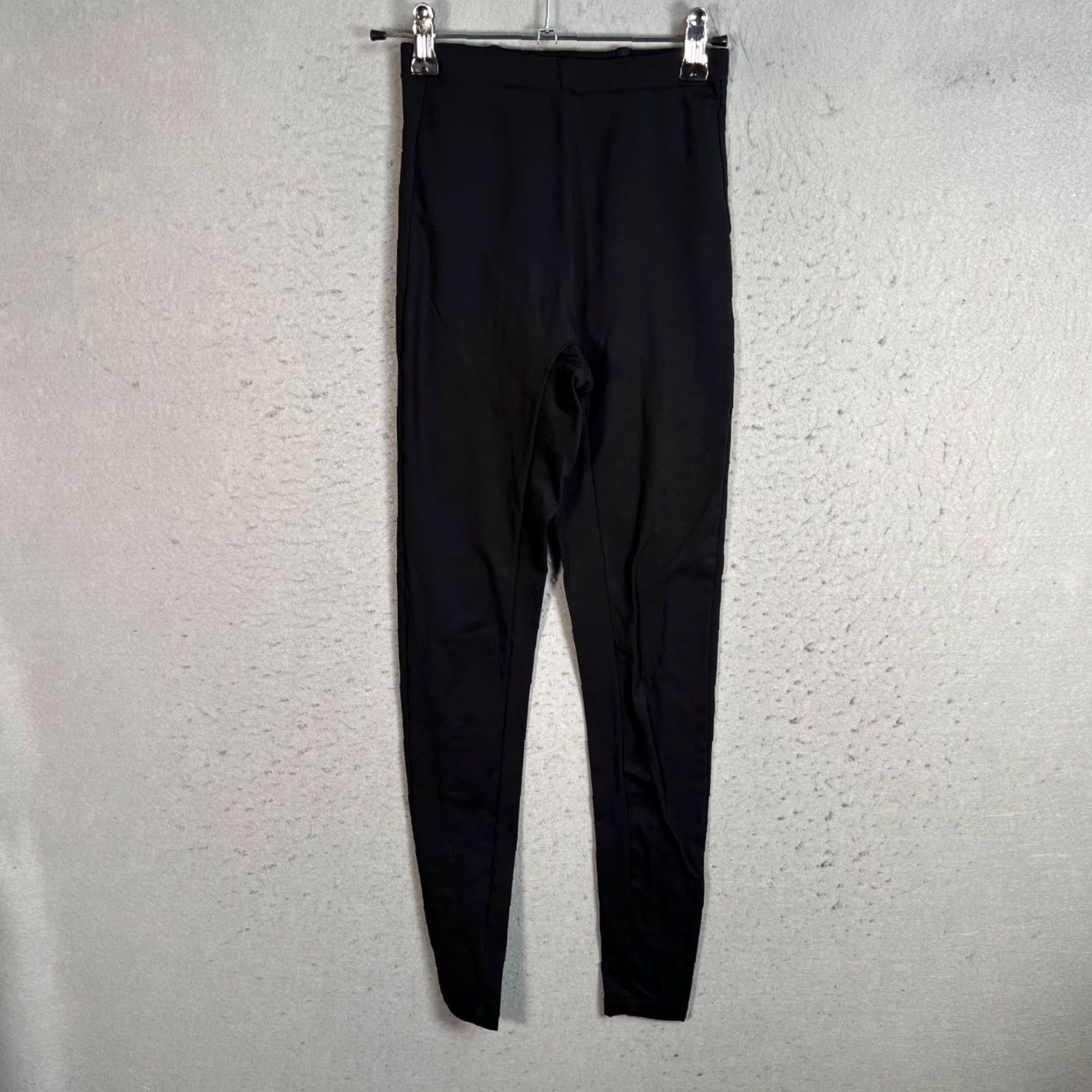 Vintage ADAY Womens XS Black Layered High-Waist Leggings Nylon Elastane Stretch Casual | Yoga | Leggings | Black | XS | Womens Size 26" / US 2 / IT 38 - 2 Thumbnail