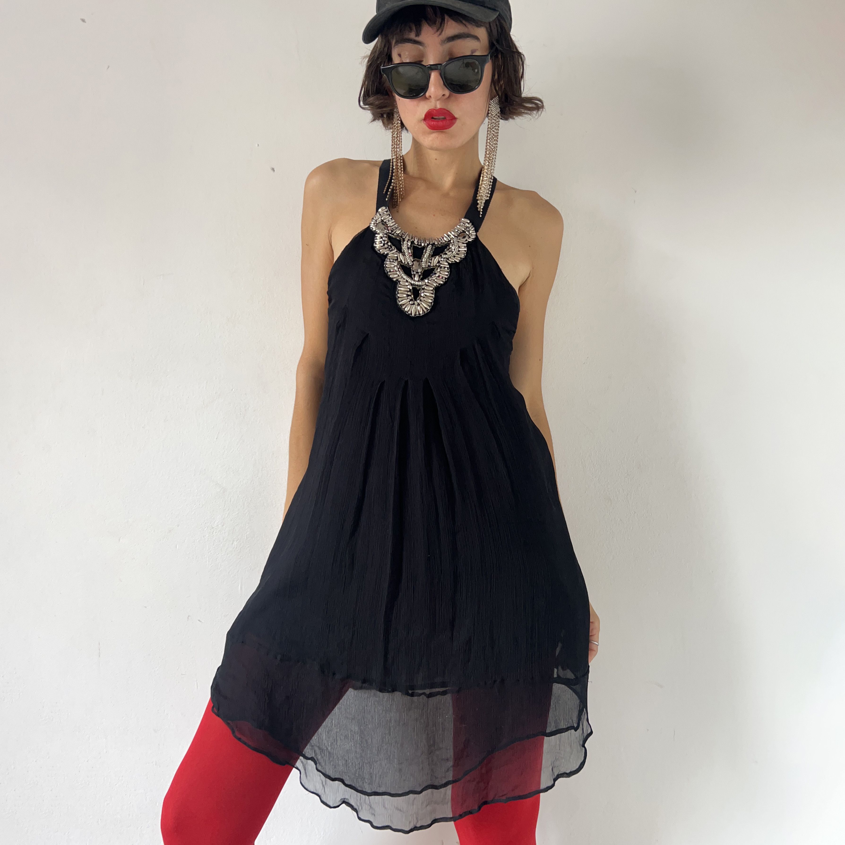Miss Sixty Miss Sixty y2k halter beaded neck black party mini dress Size M / US 6-8 / IT 42-44 - 1 Thumbnail