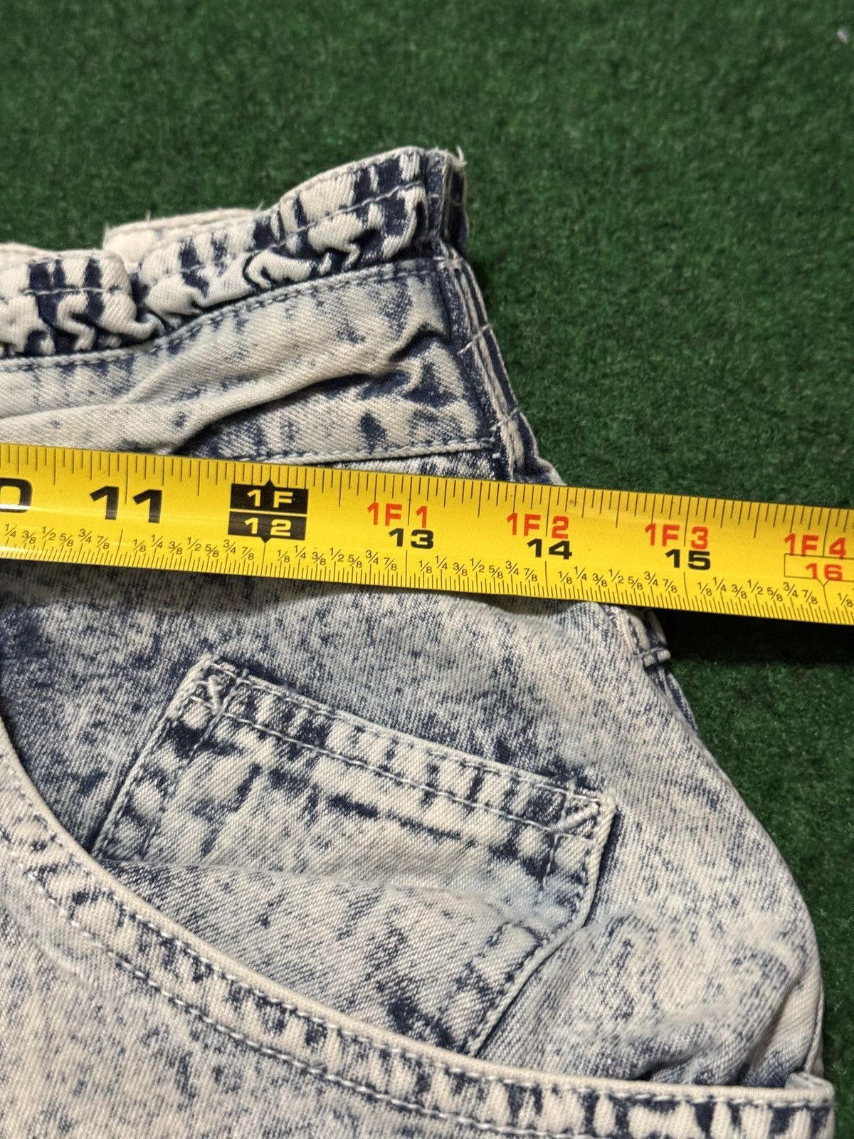 Lee × Vintage Vtg 90s Acid Wash Lee Jort High Waisted Grunge Denim Shorts Size 34" / US 12 / IT 48 - 4 Thumbnail