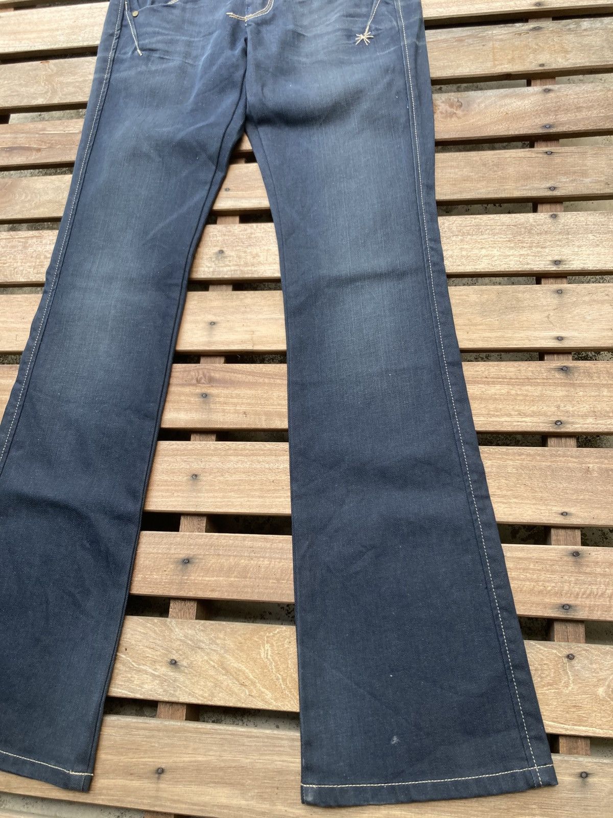 Marithe + Francois Girbaud Le Jean De Marithe Francois Girbaud Flare Blue Star Jeans Size 30" / US 8 / IT 44 - 3 Thumbnail