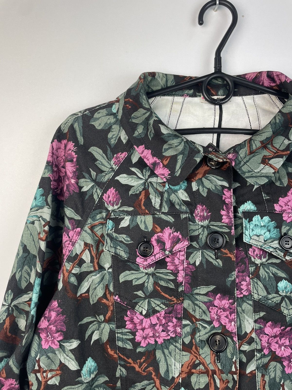 Miu Miu luxury women's floral denim jacket size 38