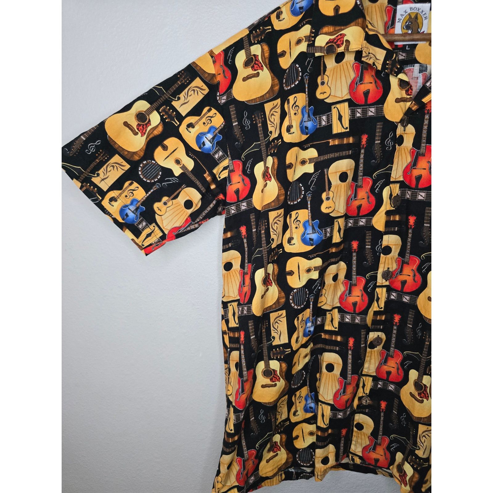 Vintage Vintage Max Boxxer Shirt Guitar AOP Hawaiian Button Down Size US L / EU 52-54 / 3 - 5 Thumbnail
