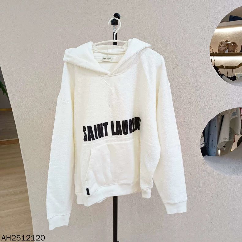 Saint Laurent Paris SS23logo printed kangaroo pocket hoodie