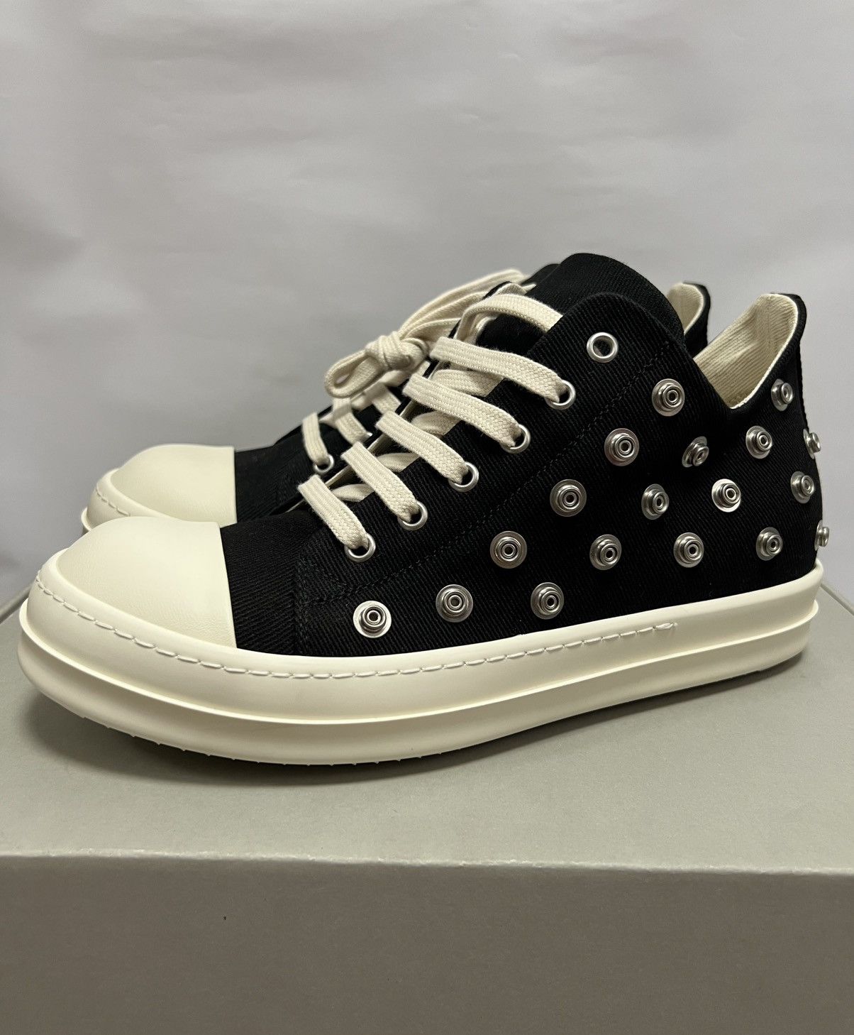 Rick Owens Rick Owens Drkshdw - SS23 EDFU Eyelet Black Milk Ramones Low Size US 7 / EU 40 - 6 Thumbnail