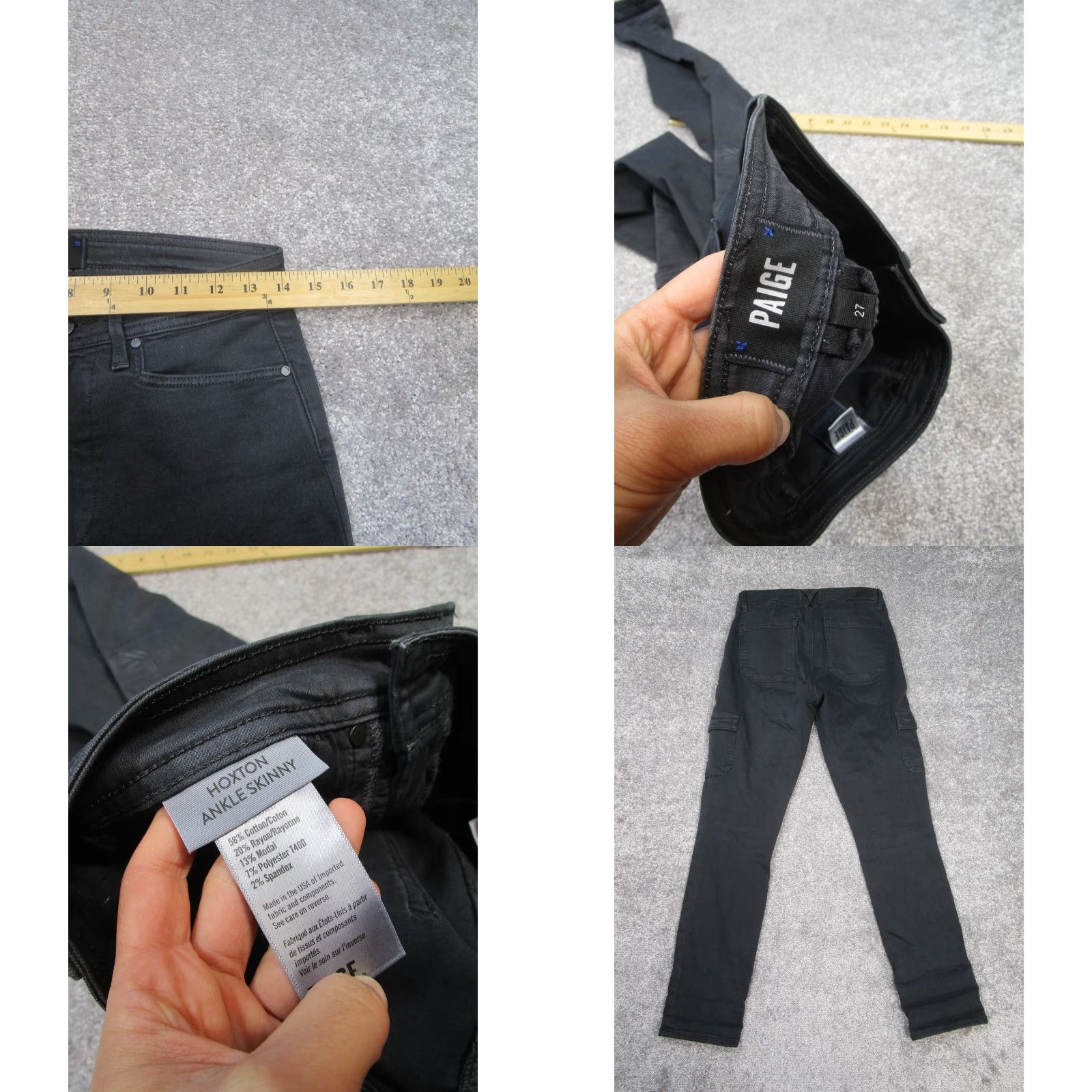 Paige Paige Jeans Womens 27 Hoxton Ankle Skinny Gray Denim Cargo Size 27" / US 4 / IT 40 - 8 Thumbnail