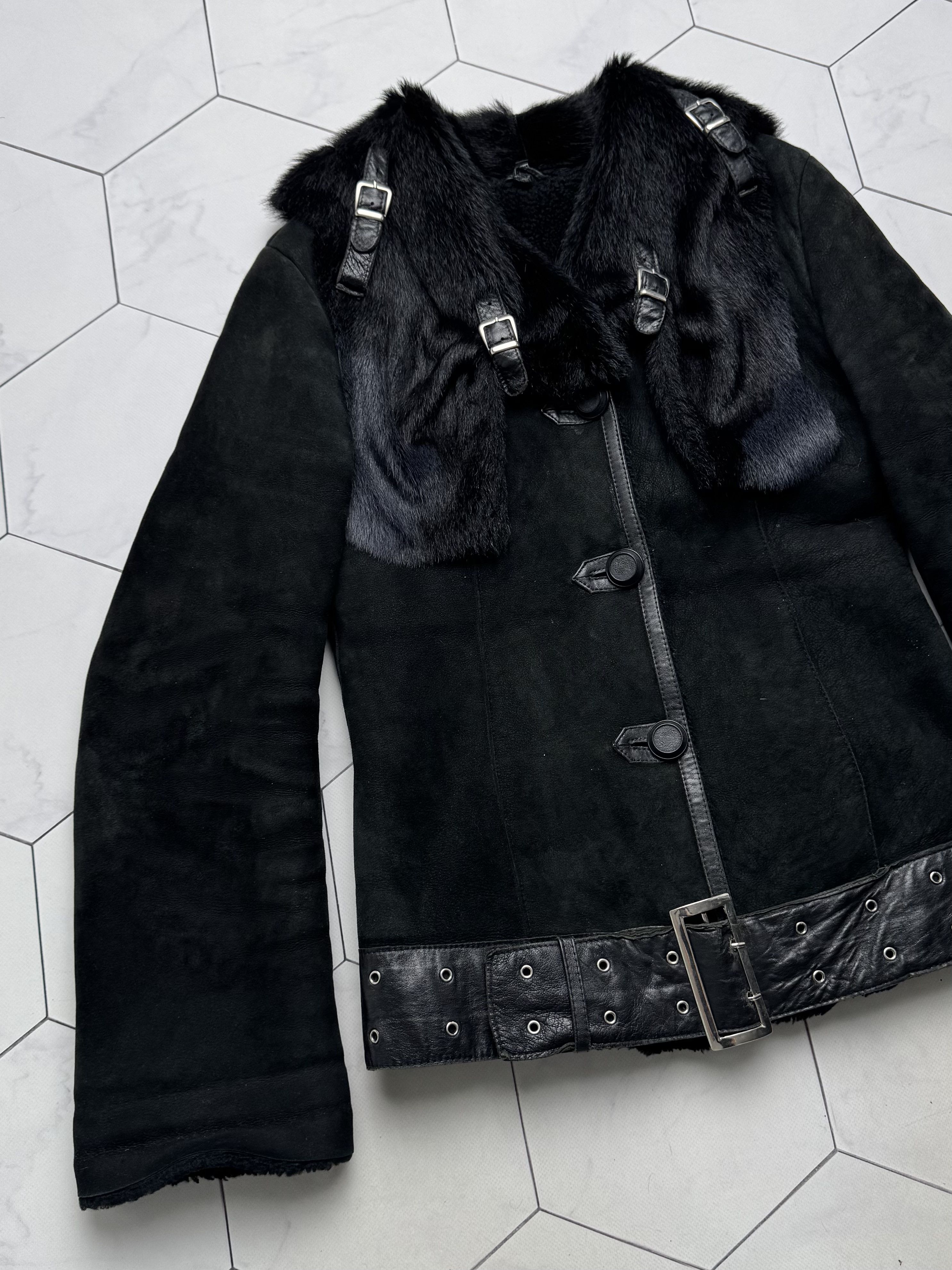 Vintage Vintage Real Sheepskin Cropped Jacket With Straps(B409)E2D15 Size S / US 4 / IT 40 - 6 Thumbnail