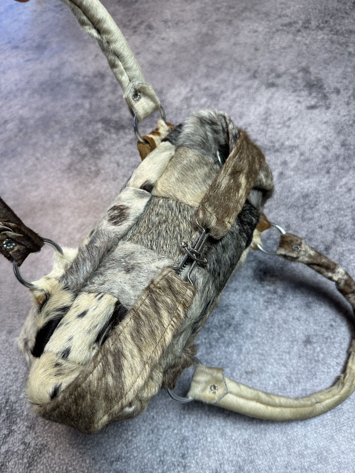 Cowboy Equipment Y2K Cow Fur Bag Leather Streetwear Rare Style USA Casual 90s Size ONE SIZE - 3 Thumbnail