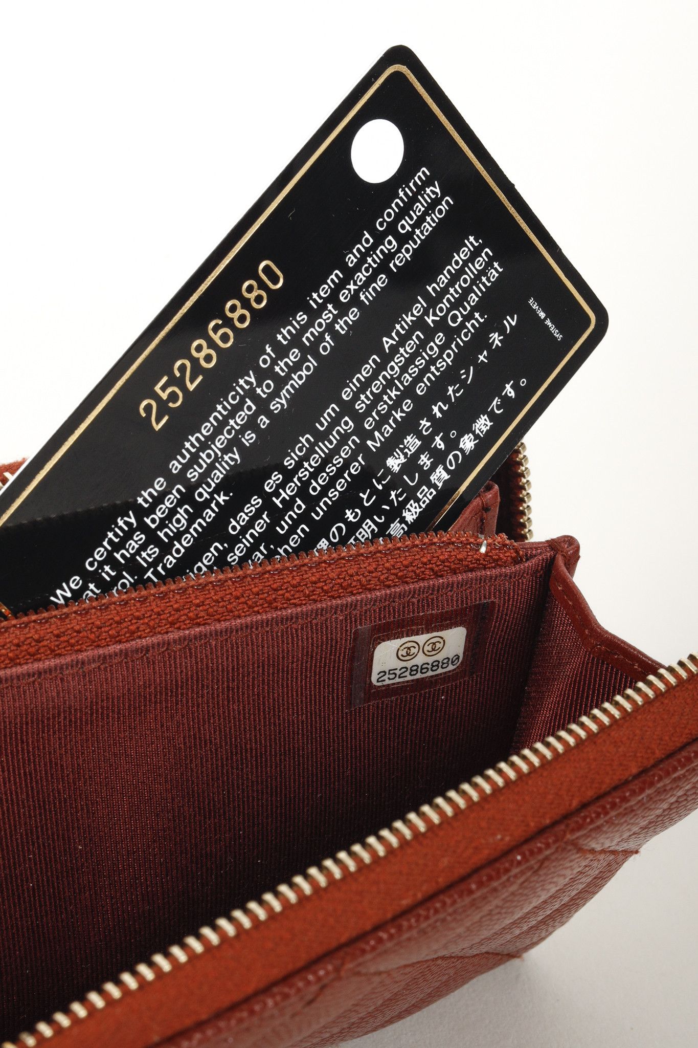 Chanel Chanel Oxblood Glitter Caviar Zipper Wallet Size ONE SIZE - 11 Thumbnail