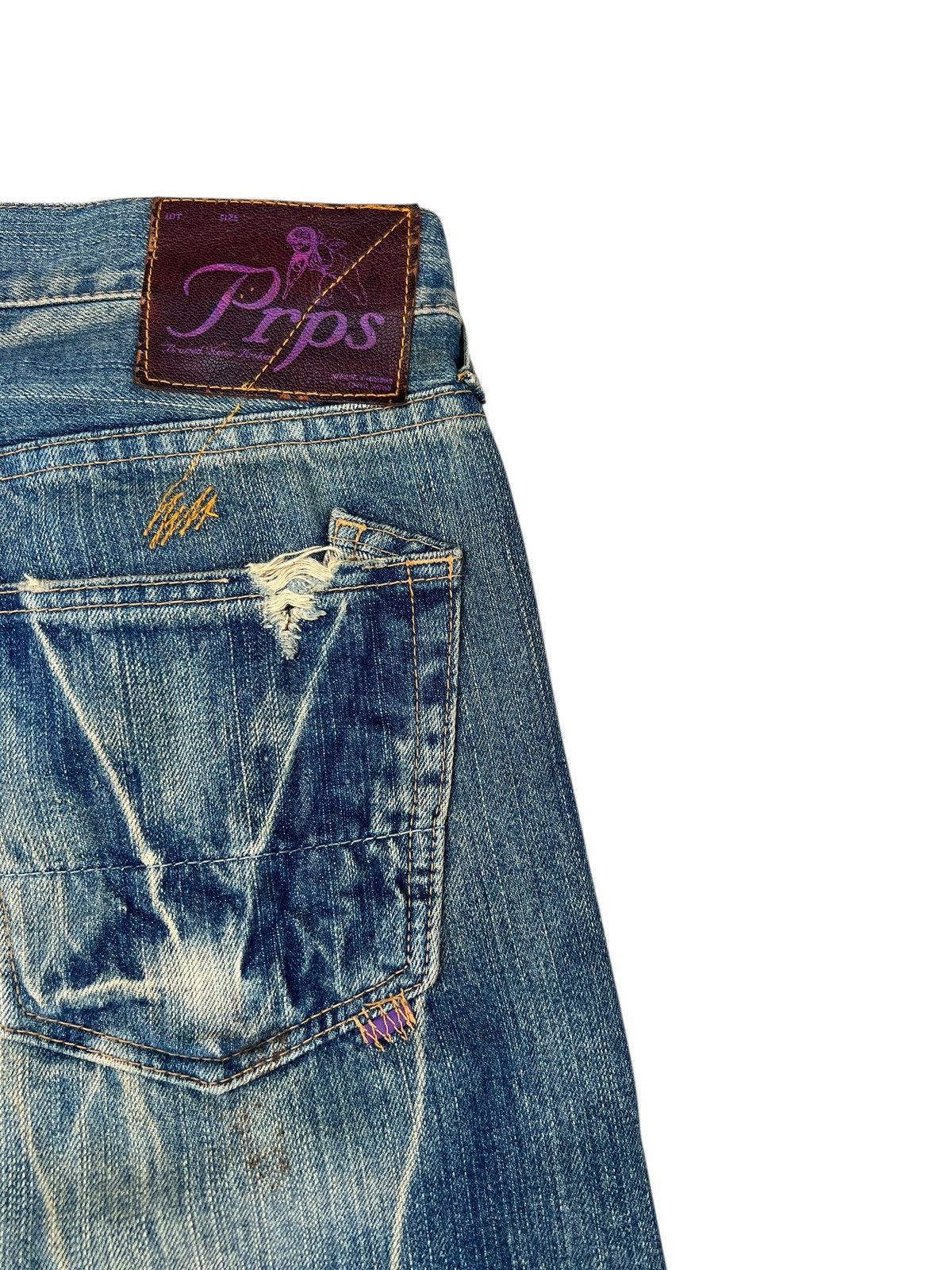 Prps PRPS P47P42X Mud Wash Denim Distressed Jeans Size US 30 / EU 46 - 19 Thumbnail