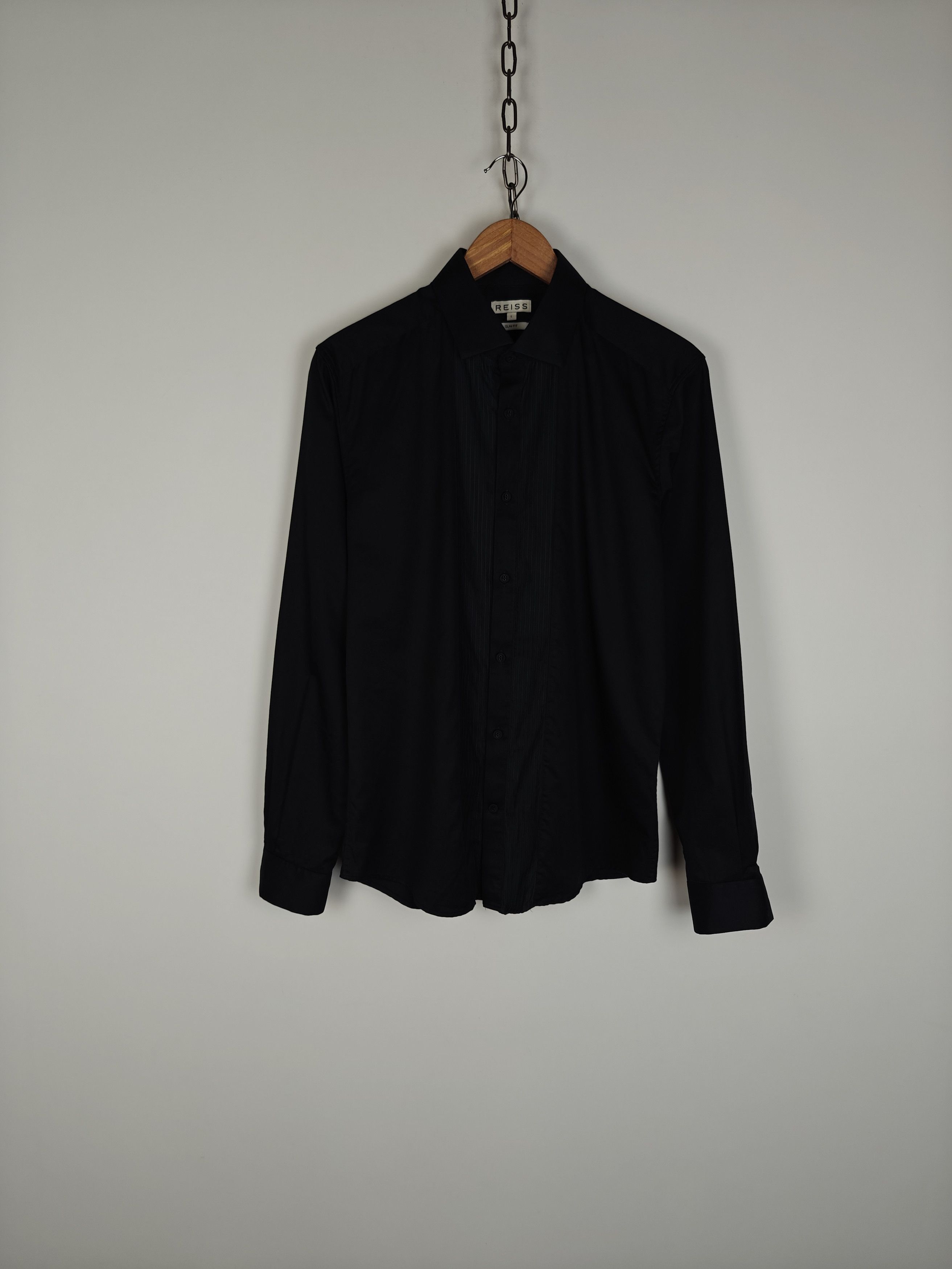 Reiss Reiss Black Shirt Longsleebe Slim Fit Black size L Size US L / EU 52-54 / 3 - 1 Thumbnail