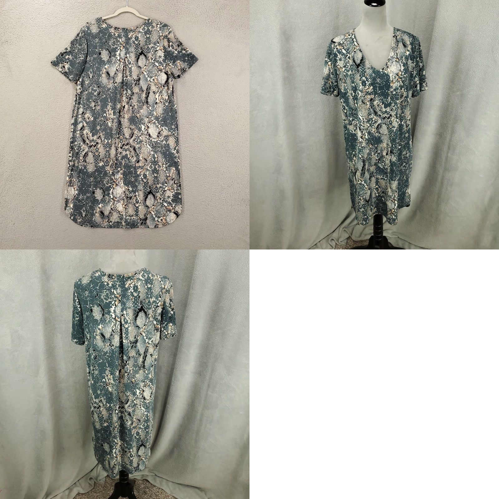 Christian Siriano Womens Snakeskin Print Dress Large Pullover Stretchy Snake Skin Animal Pattern Size L / US 10 / IT 46 - 8 Thumbnail