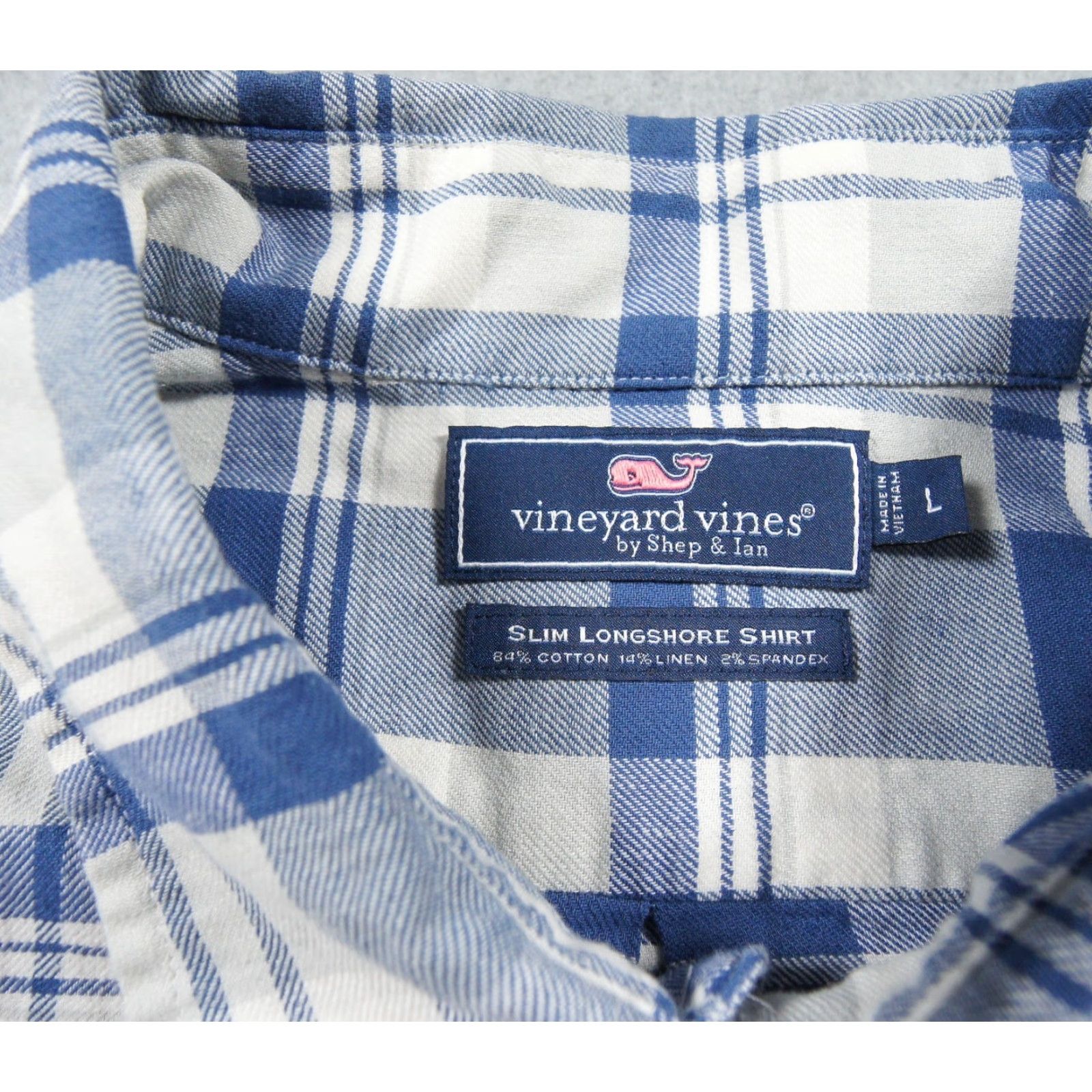 Vineyard Vines Vineyard Vines Shirts Mens Large Blue Button-Down Slim Longshore Stretch Plaid Shirts Size US L / EU 52-54 / 3 - 5 Thumbnail