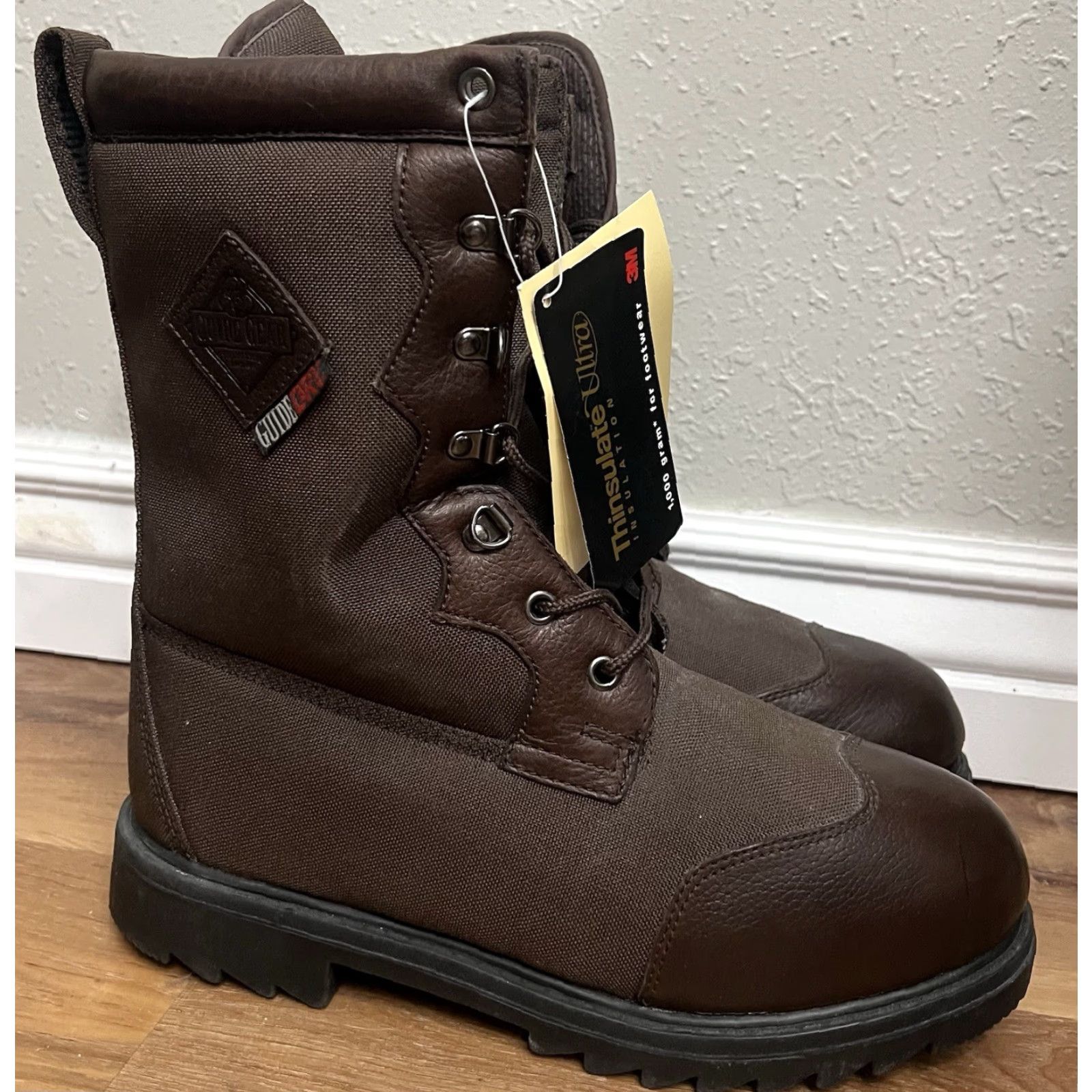 Vintage NWT Guide Gear Boots Distressed Brown Leather Lace Up EE 10 Mens Western Work Combat City Vintage? Size US 10 / EU 43 - 5 Thumbnail