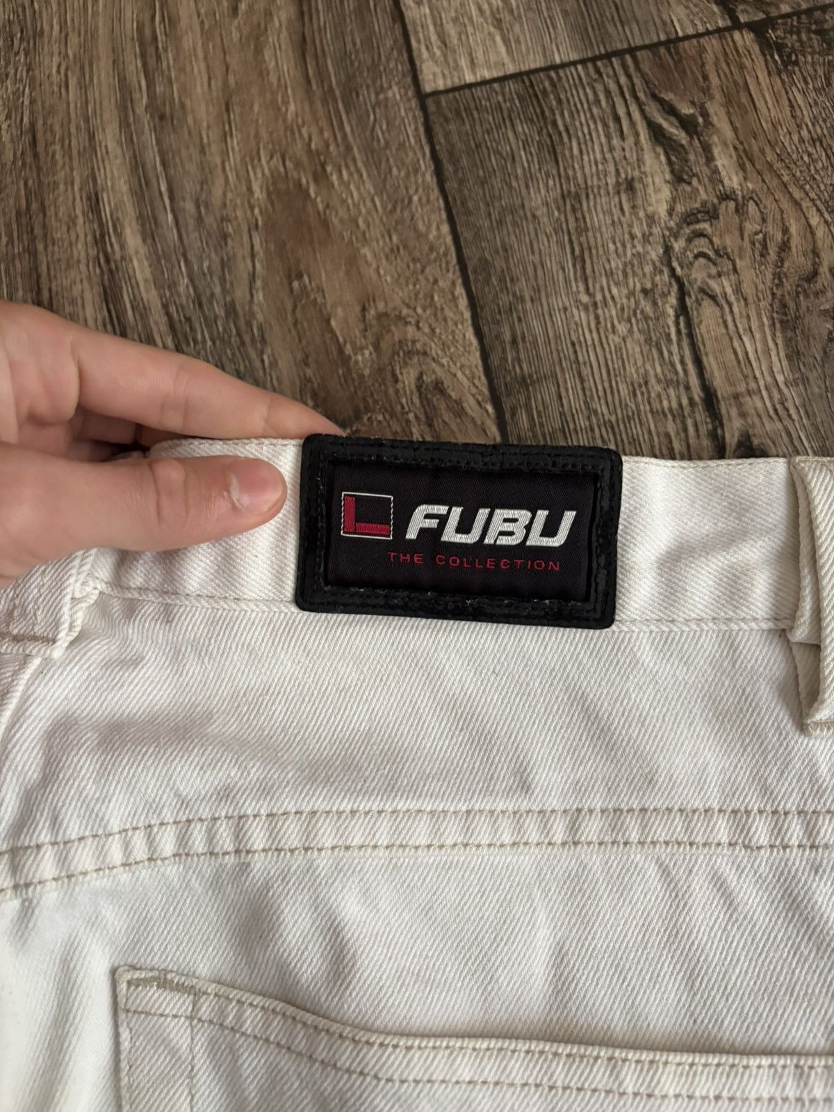 Fubu × JNCO × Vintage Vintage Fubu White Rare Carpenter Cargo Denim Rap Jeans Size US 34 / EU 50 - 3 Thumbnail