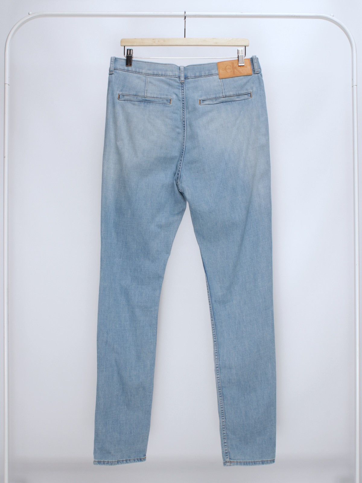 Calvin Klein × Designer Calvin Klein Jeans Light Blue Slim Taper Chino Style Jeans Size US 32 / EU 48 - 5 Thumbnail
