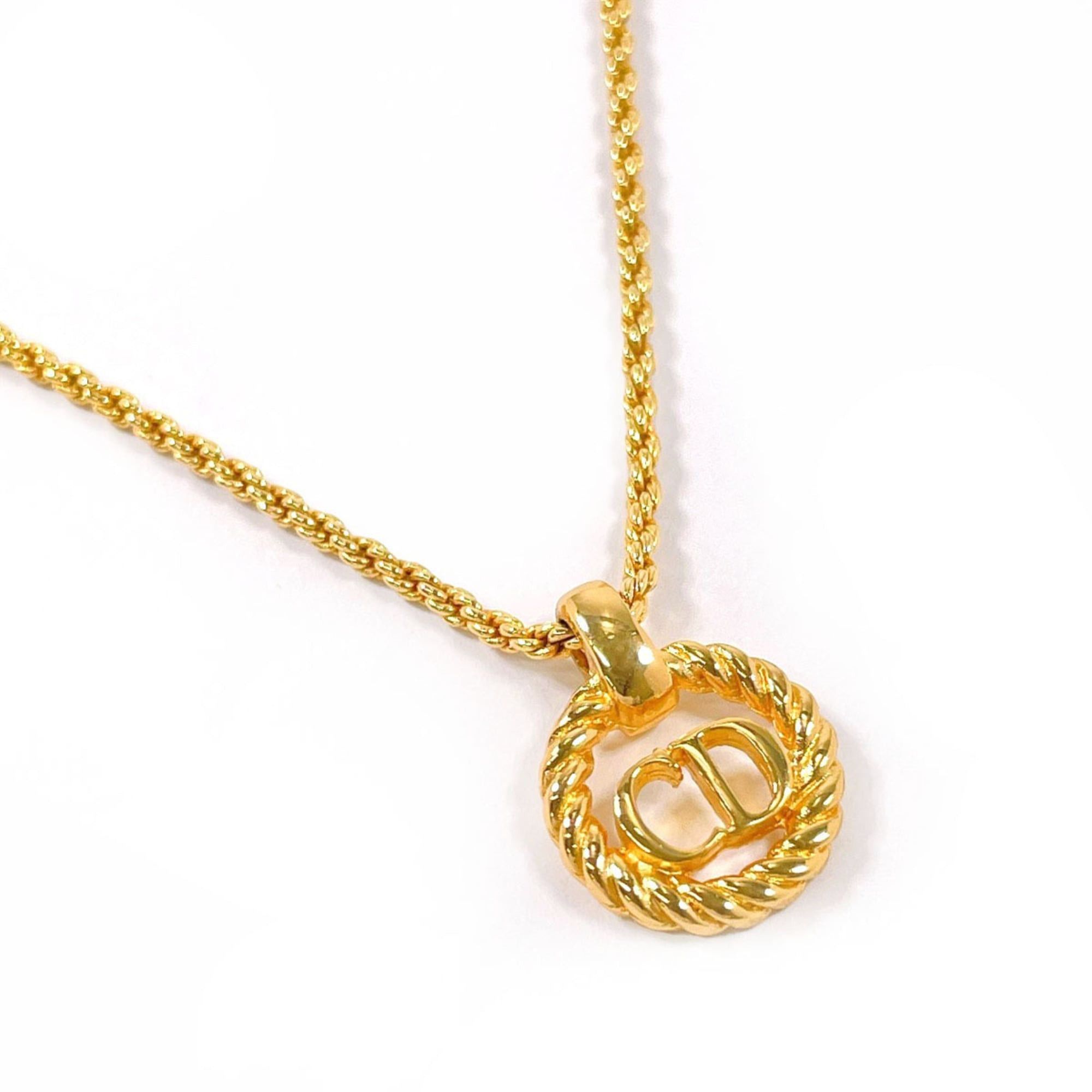 Dior Christian Dior CD Logo Vintage Necklace GP Gold Women's Size ONE SIZE - 1 Thumbnail