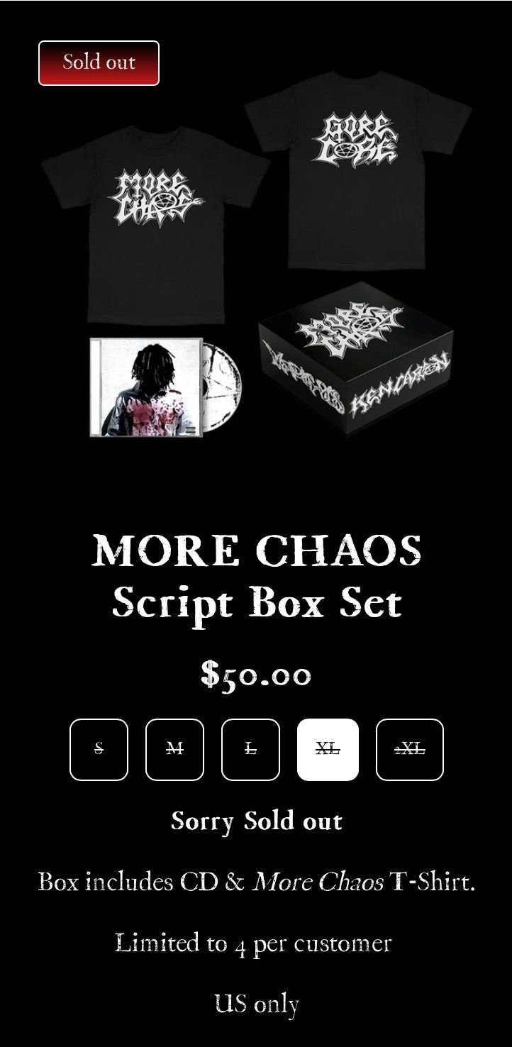 Ken Carson MORE CHAOS Script Box Set SIZE XXL SOLD OUT Size US XXL / EU 58 / 5 - 2 Thumbnail