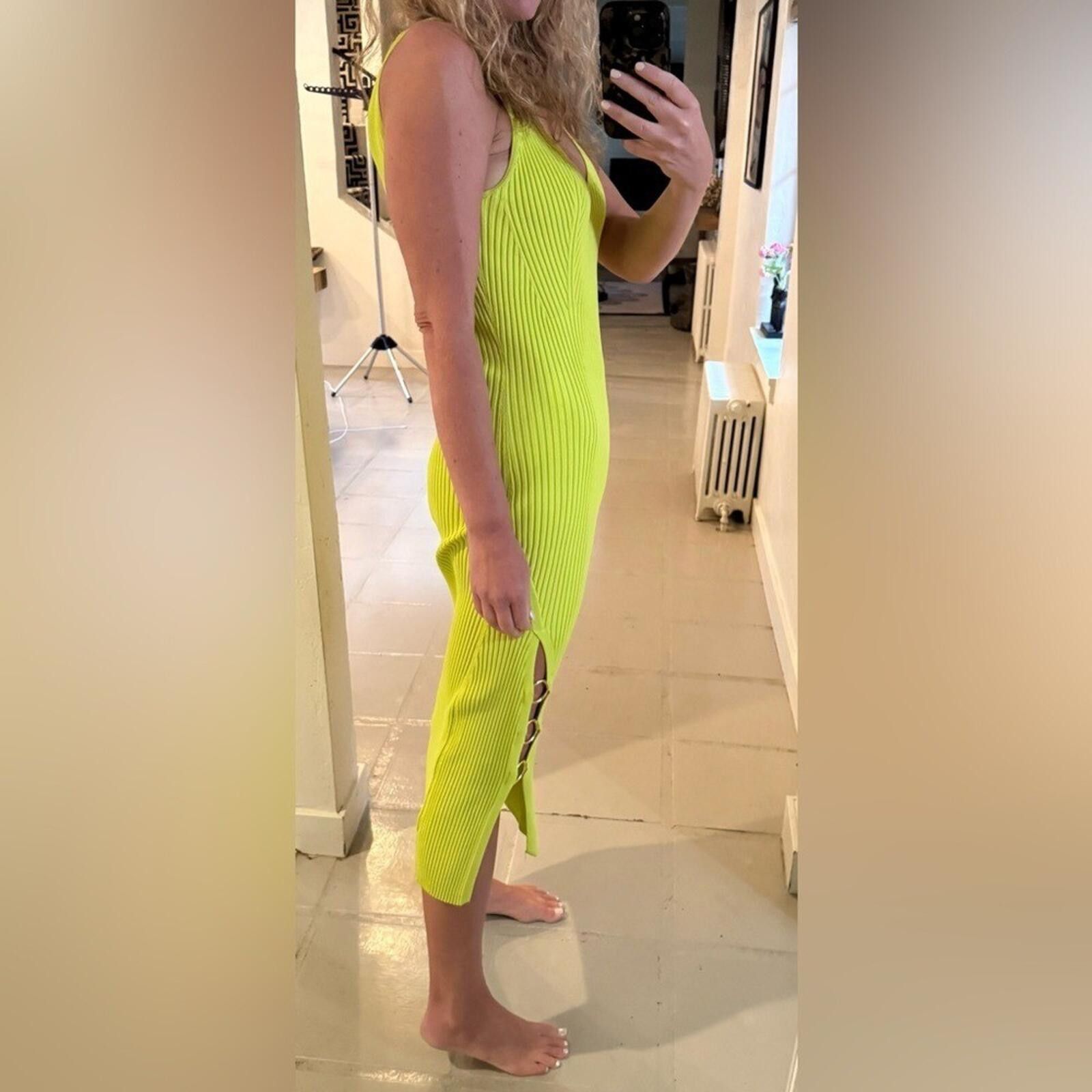 House of Harlow House of Harlow $259 1960 Lime Ribbed Midi Dress M Gold Ring Size M / US 6-8 / IT 42-44 - 9 Thumbnail