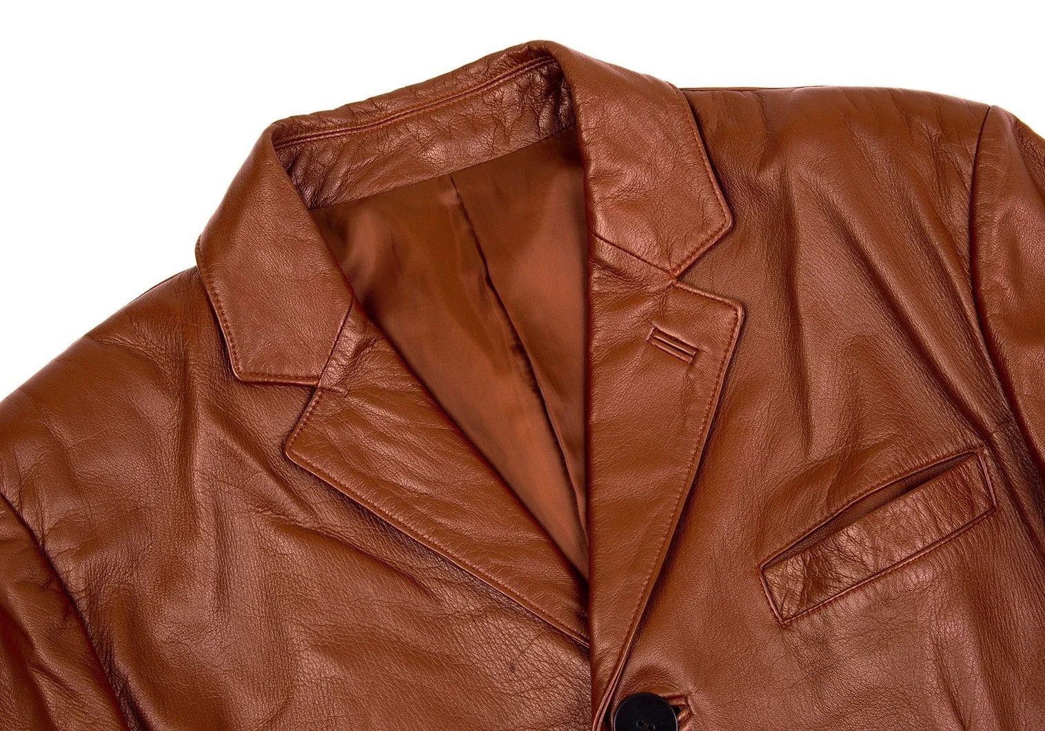 Jean Paul Gaultier Sheep Skin Leather Coat in Brown, Size 48 Size US M / EU 48-50 / 2 - 2 Thumbnail