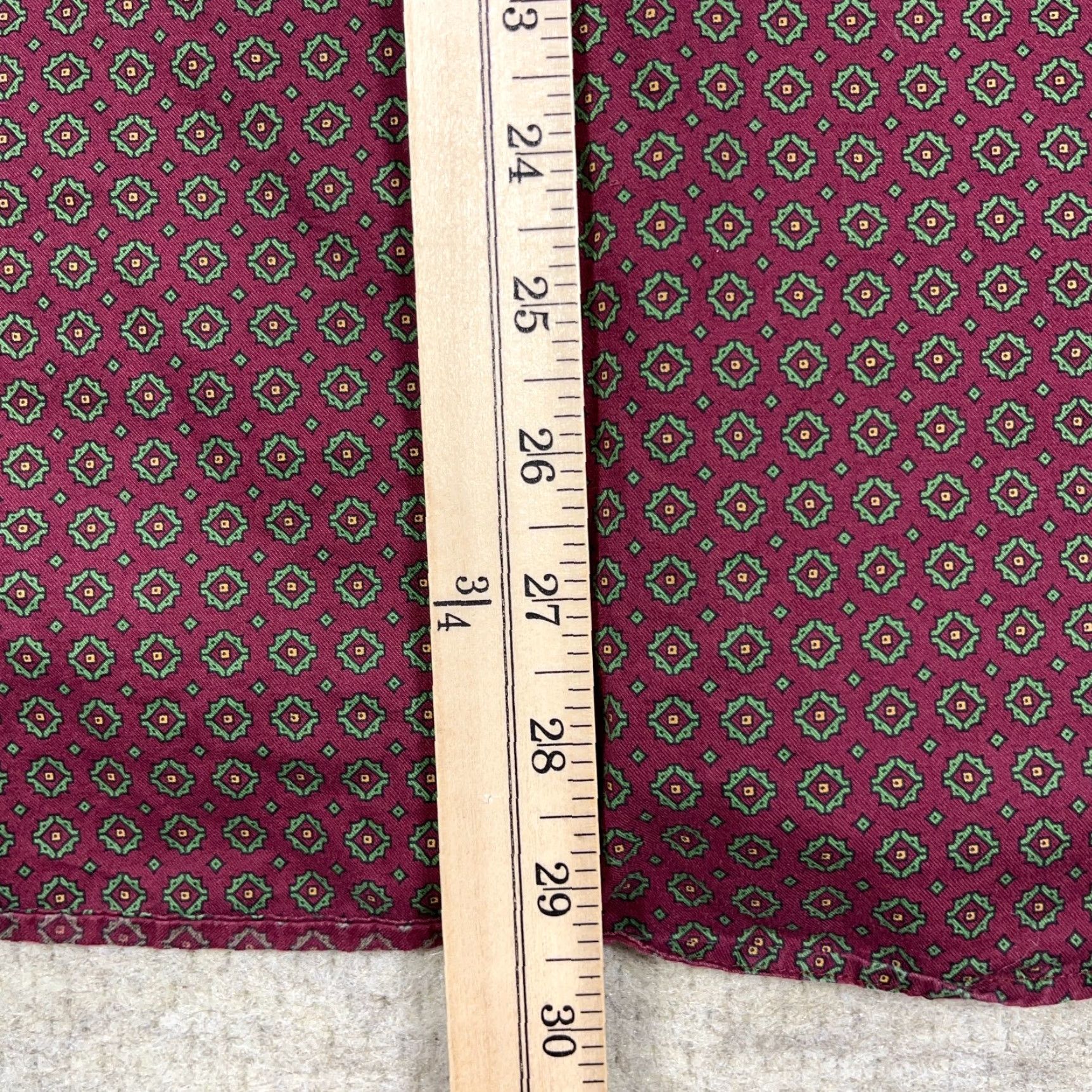 Polo Ralph Lauren VINTAGE Polo Ralph Lauren Shirt Men Large Maroon Button Up Dress Poplin Spotted Adult Size 42R - 5 Thumbnail