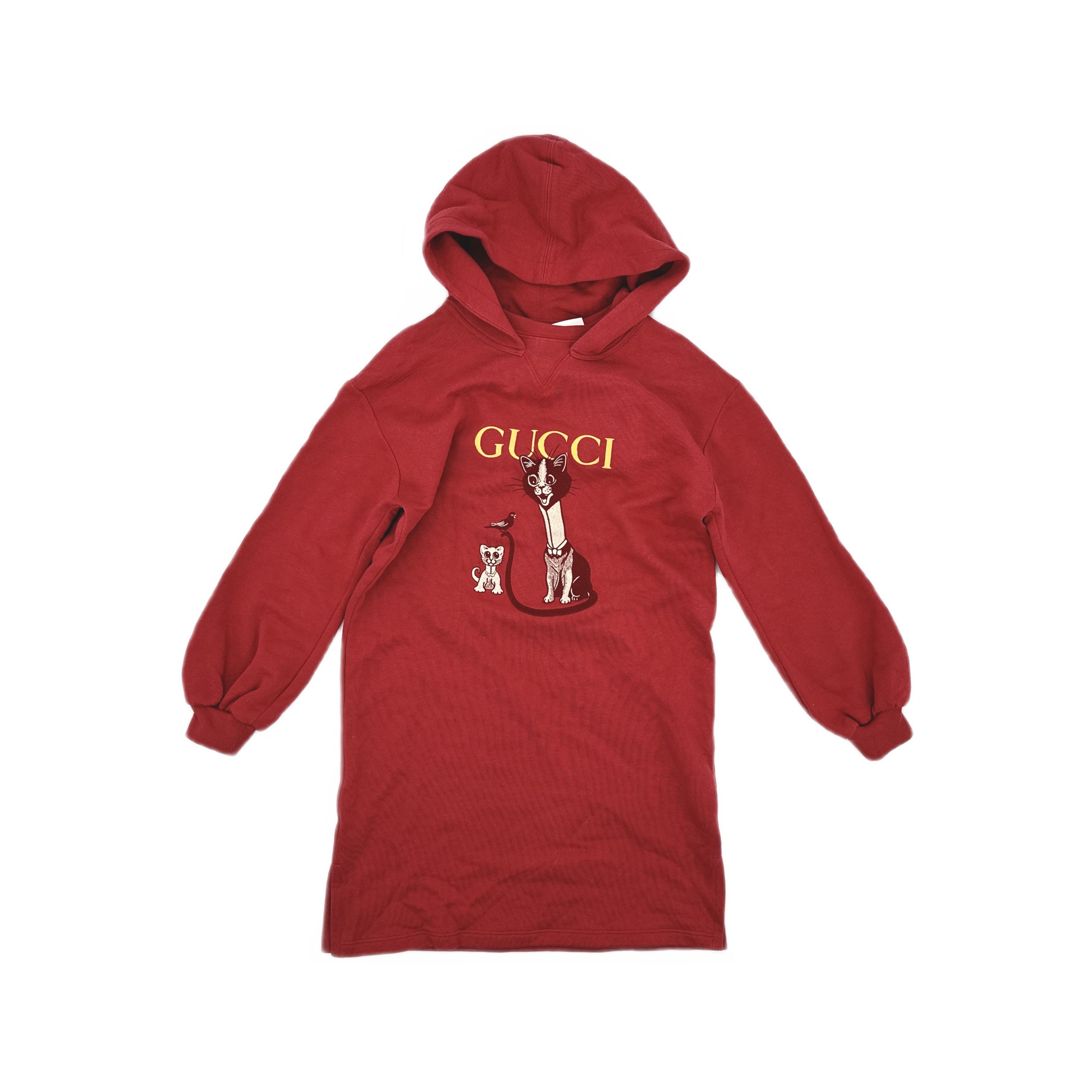 Gucci Gucci Cat Embroidery Hoodie Dress Size 10 Size XXS / US 00 / IT 34 - 1 Thumbnail