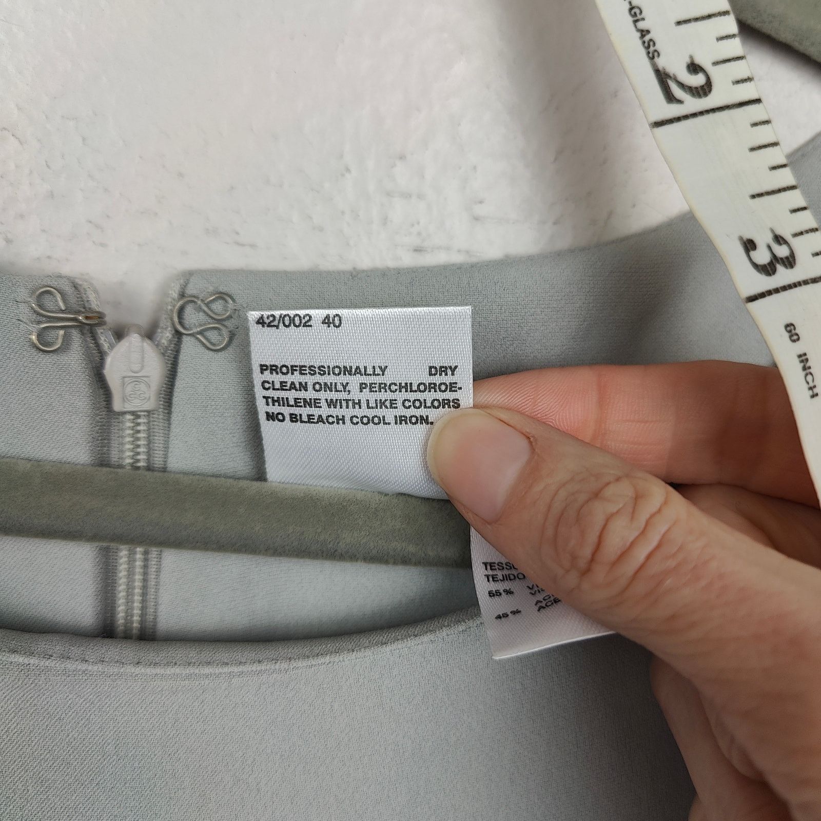 Max Mara MaxMara Pencil Dress Womens 6 Dove Gray Viscose Blend Size M / US 6-8 / IT 42-44 - 7 Thumbnail