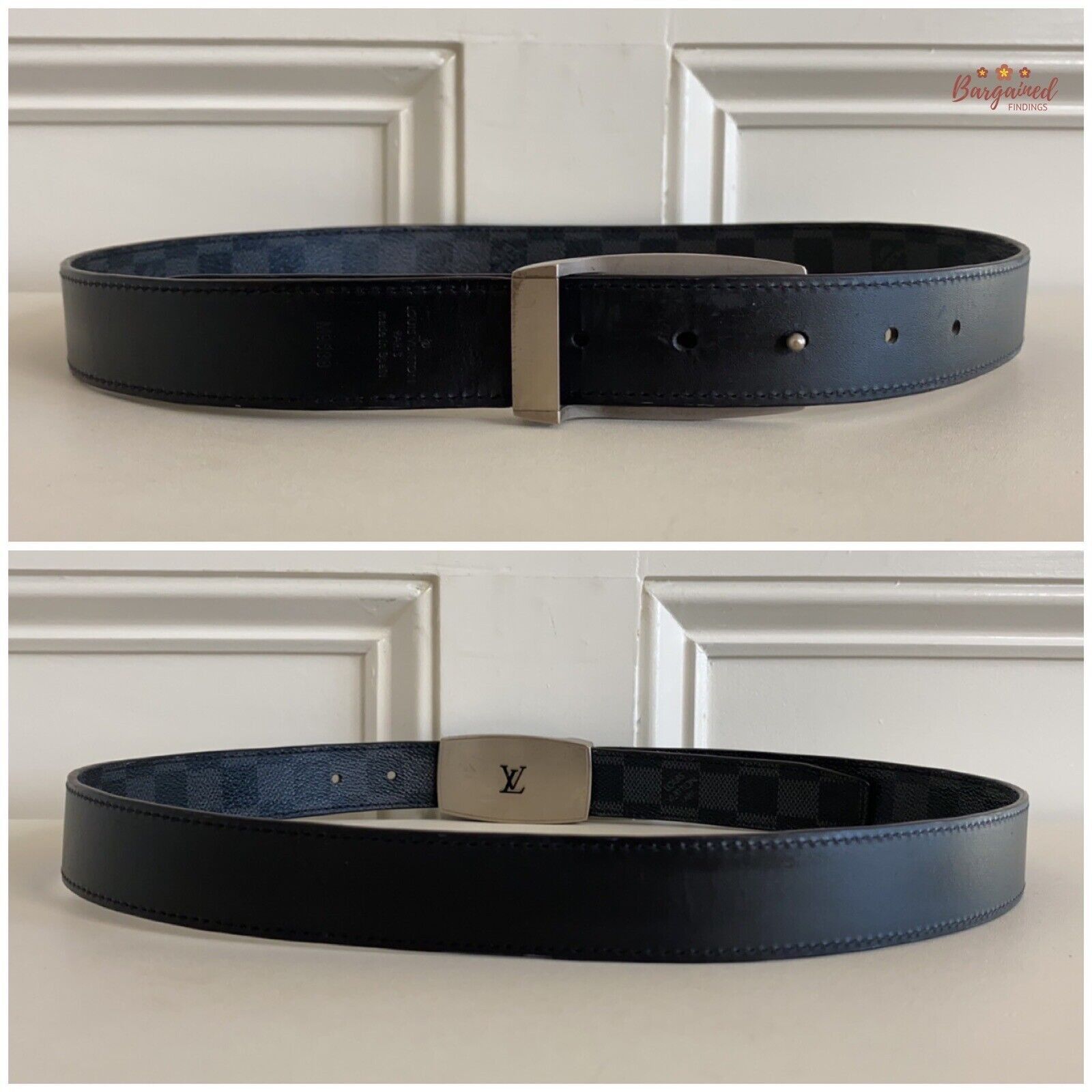 Louis Vuitton Louis Vuitton Black Damier Graphite Suntulle CUT Buckle Belt Size 30 - 10 Thumbnail