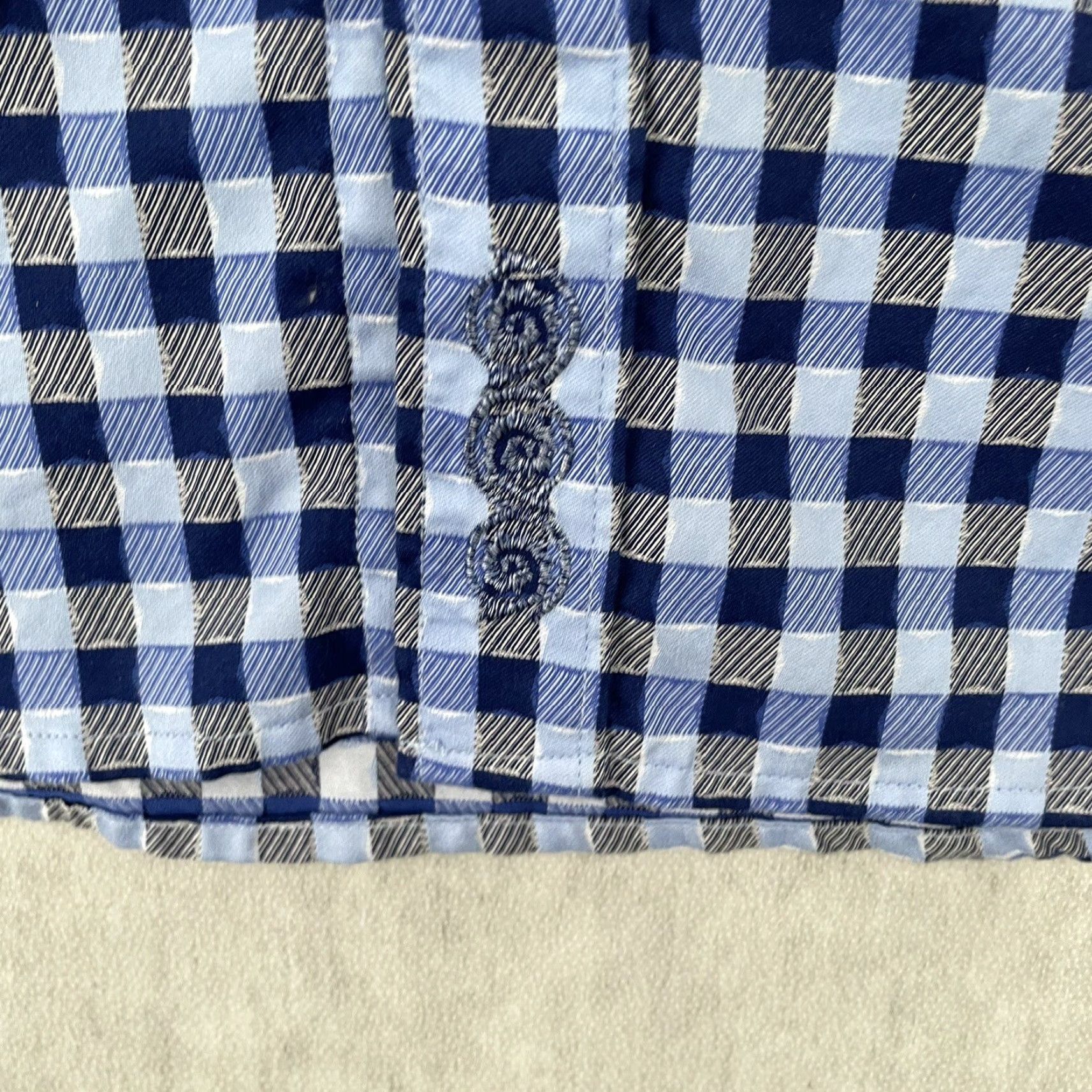 Robert Graham VINTAGE Robert Graham Shirt Men Adult Small Blue Gingham Plaid Long Sleeve Button Up Collared Size US S / EU 44-46 / 1 - 5 Thumbnail