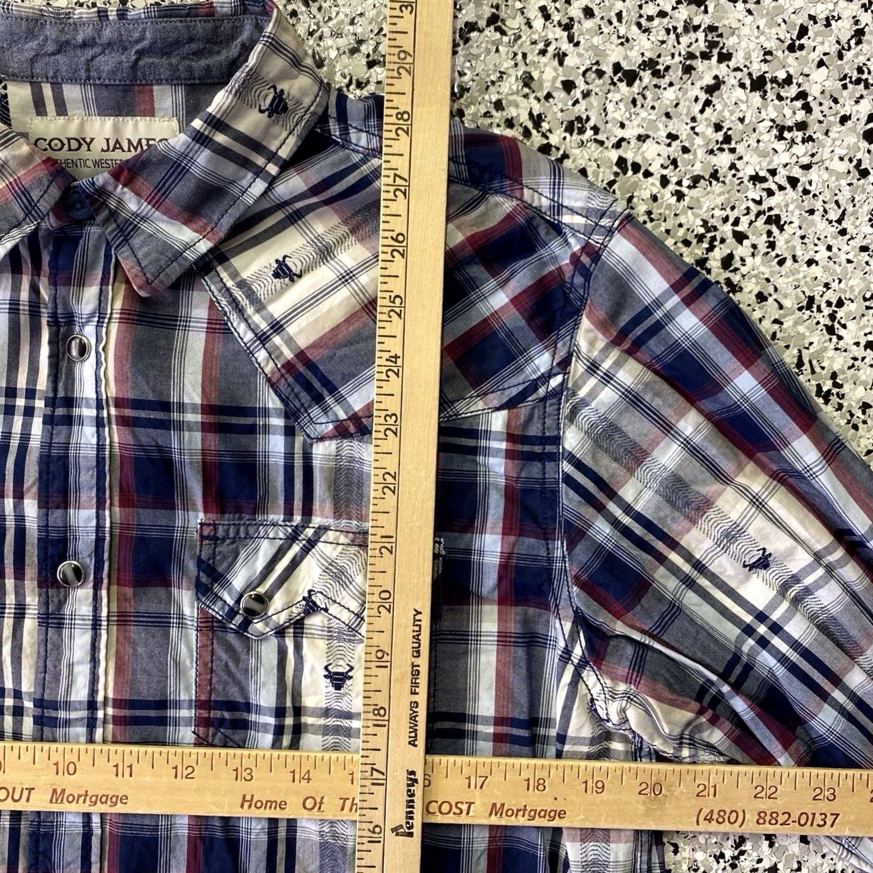 Cody James Cody James Pearl Snap Western Flannel Shirt Men's M Blue Plaid Button-Up Long Sleeve Size US M / EU 48-50 / 2 - 2 Thumbnail