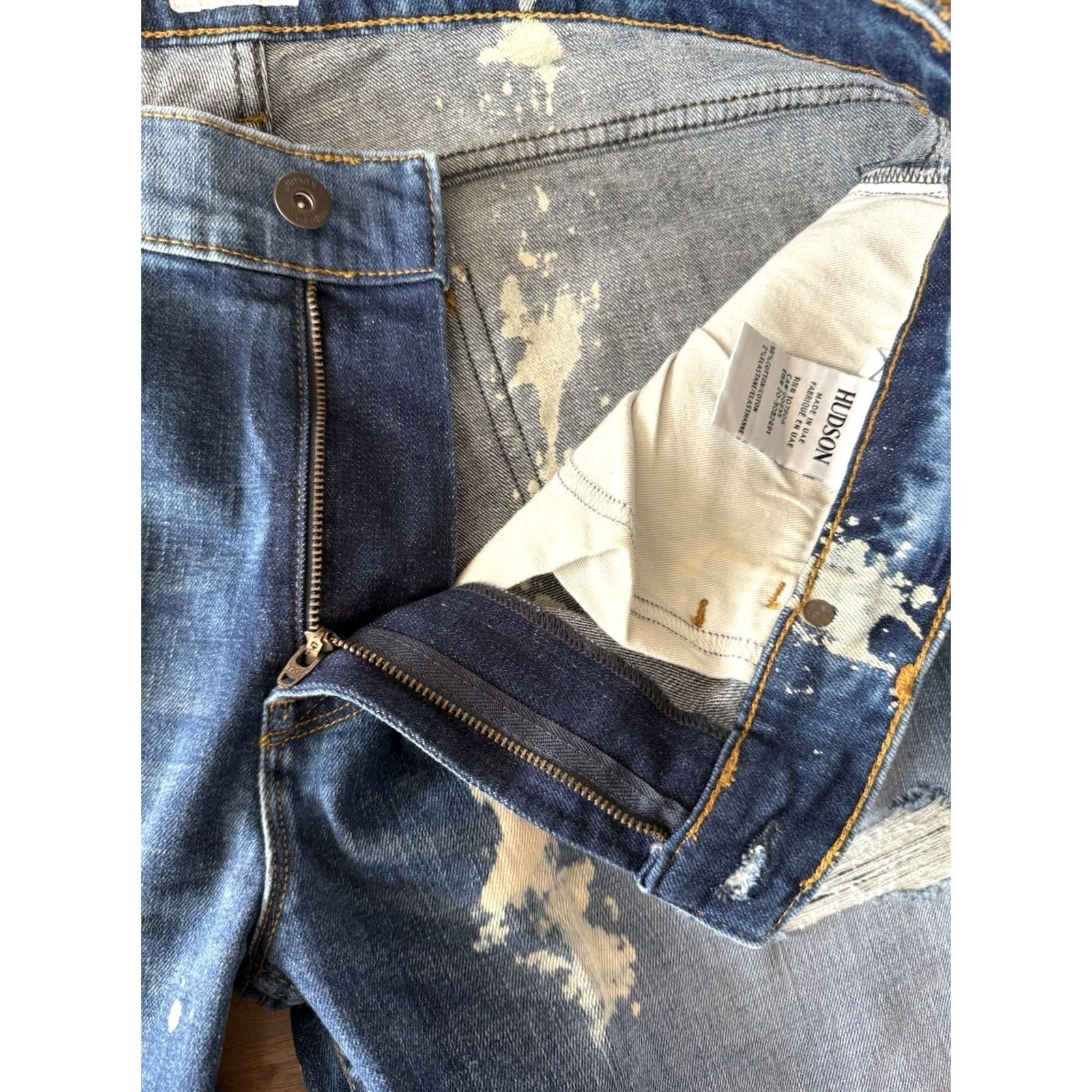 Hudson Hudson Blake Jeans Mens 36 Slim Straight Blue Splatter Size US 36 / EU 52 - 7 Thumbnail
