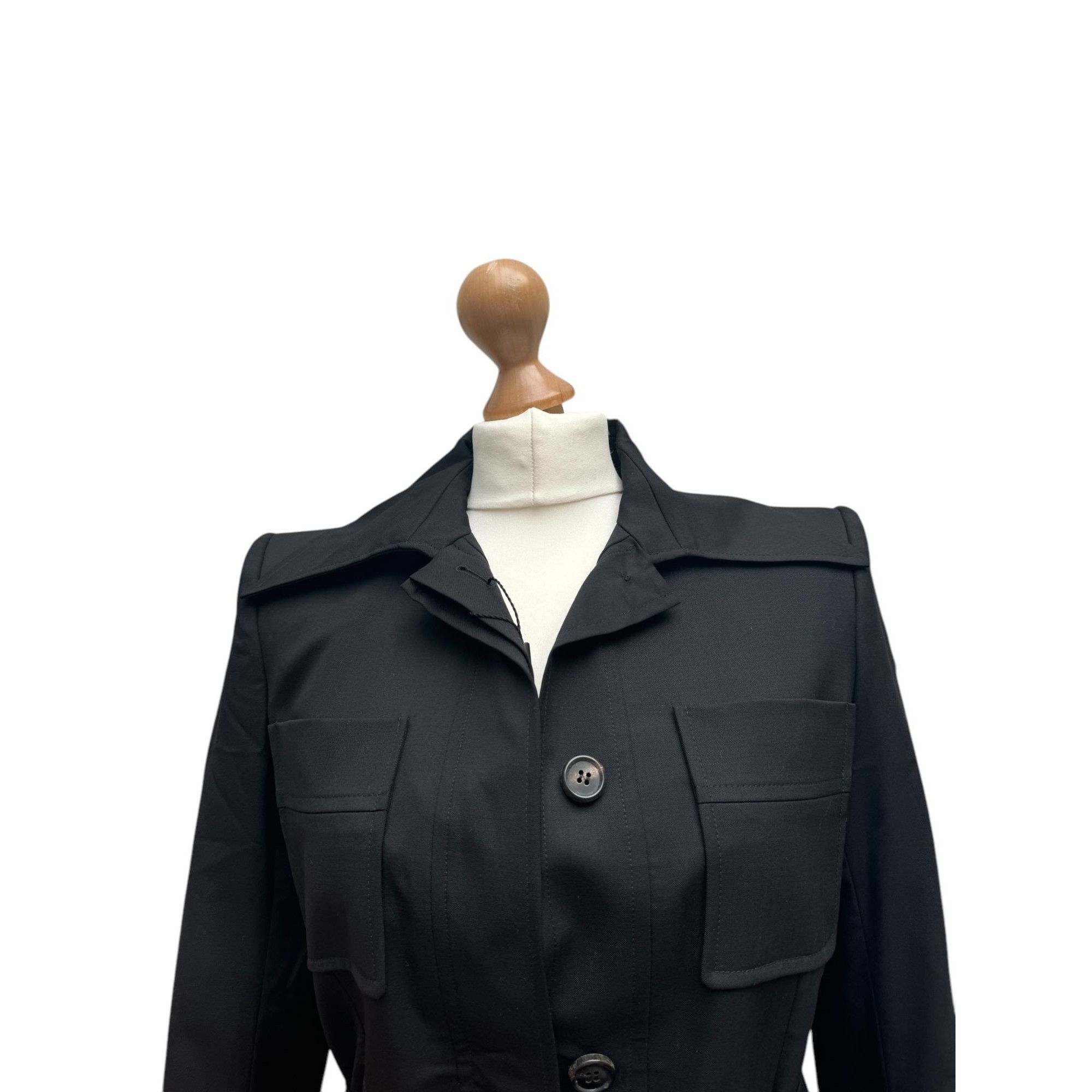 Yves Saint Laurent Black Saharian Wool Suit Size XS / US 0-2 / IT 36-38 - 3 Thumbnail