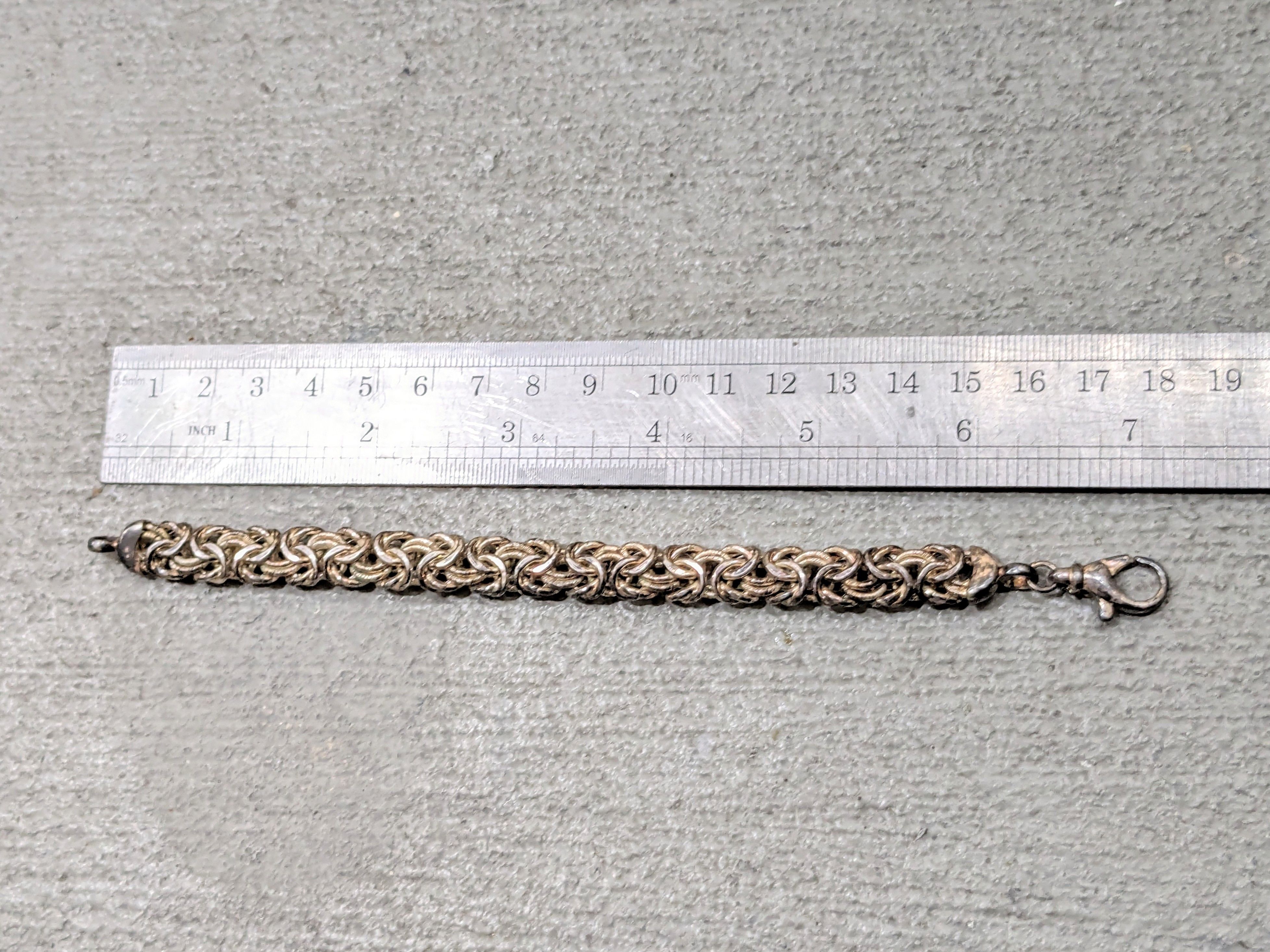 Other Vintage Sterling Silver Bracelet Byzantine 7" Link 90s Italy Size ONE SIZE - 11 Thumbnail