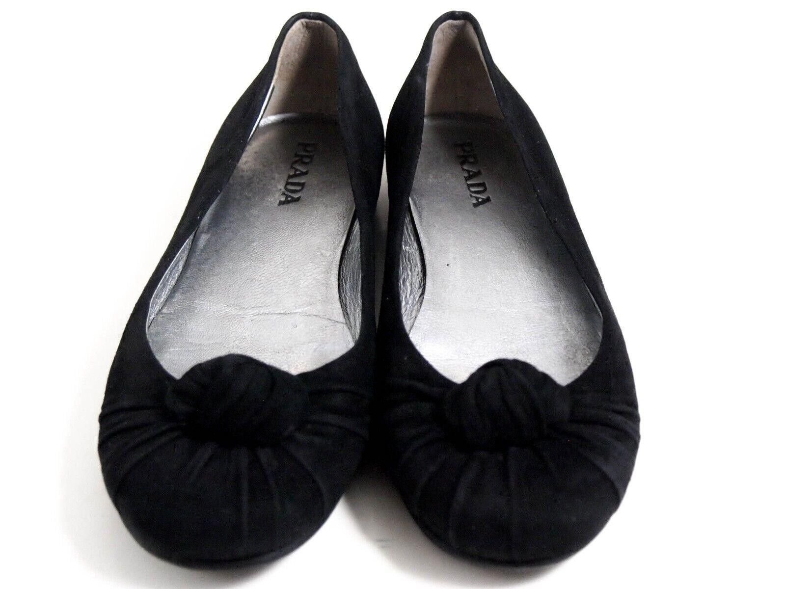 Prada Prada Knot Ballet Flats Black Suede Womens EU 36 US 6 Size US 6 / IT 36 - 3 Thumbnail